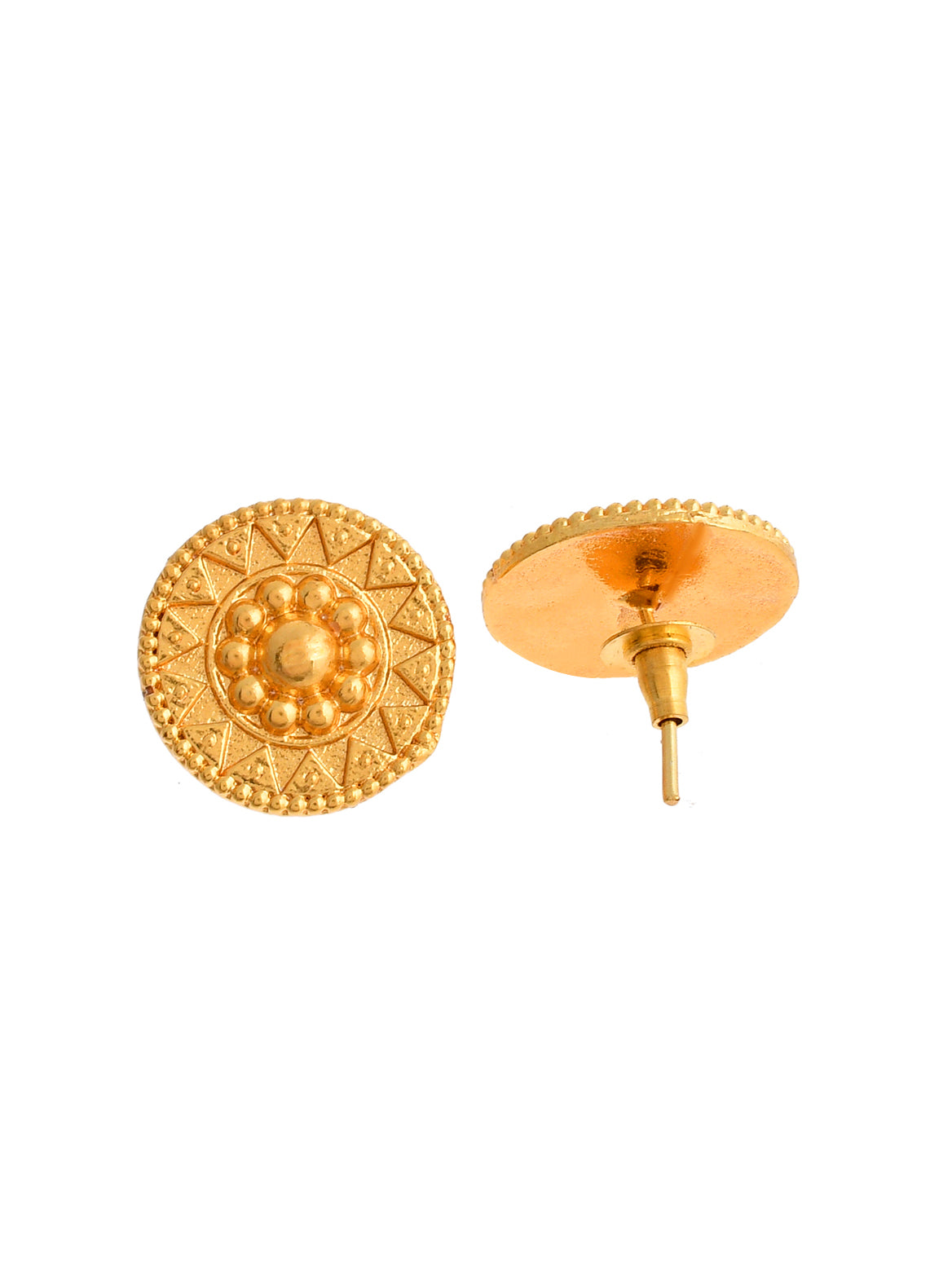 Hancrafted Gold plated Circular Stud earrings