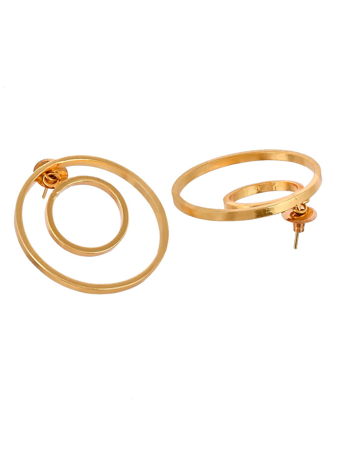 Contemporary Gold Plated Circle Earring For Women