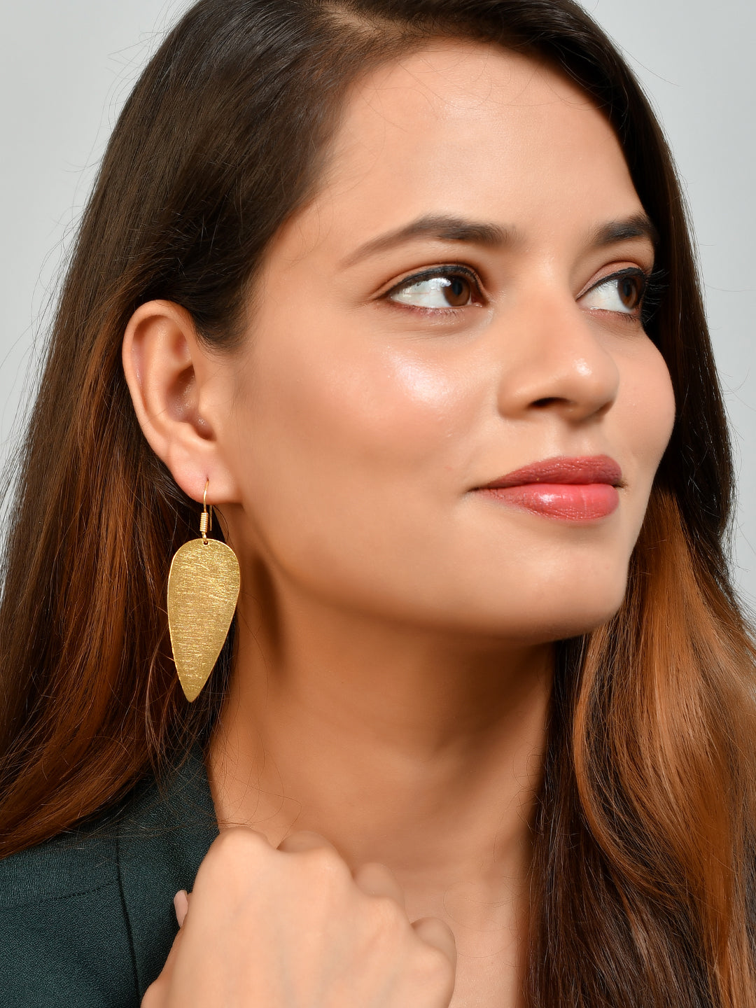 Hammered Novica Leaf Earrings for Women Online