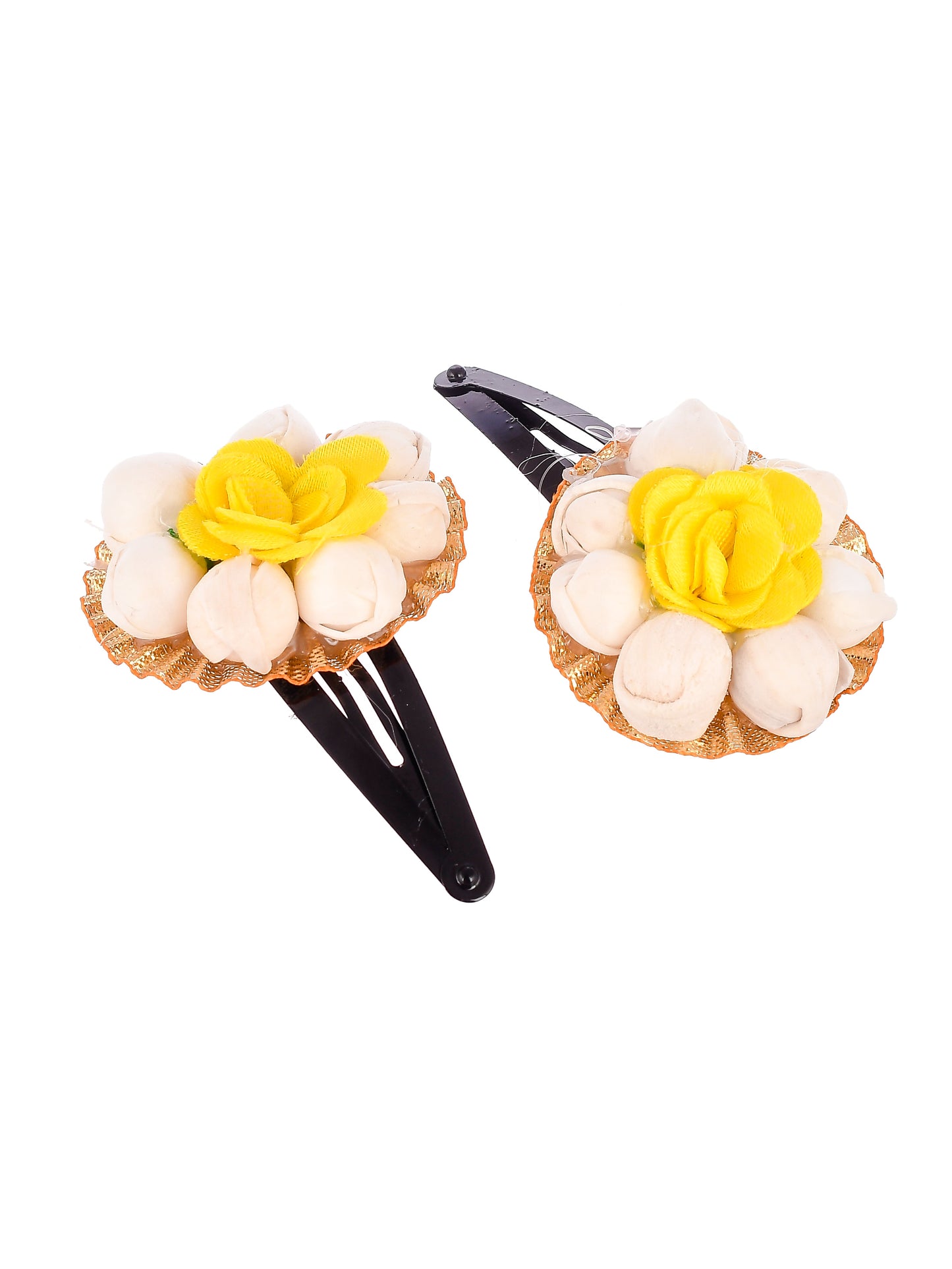 Set of 2 Yellow Floral Tic Tac Hair Clip