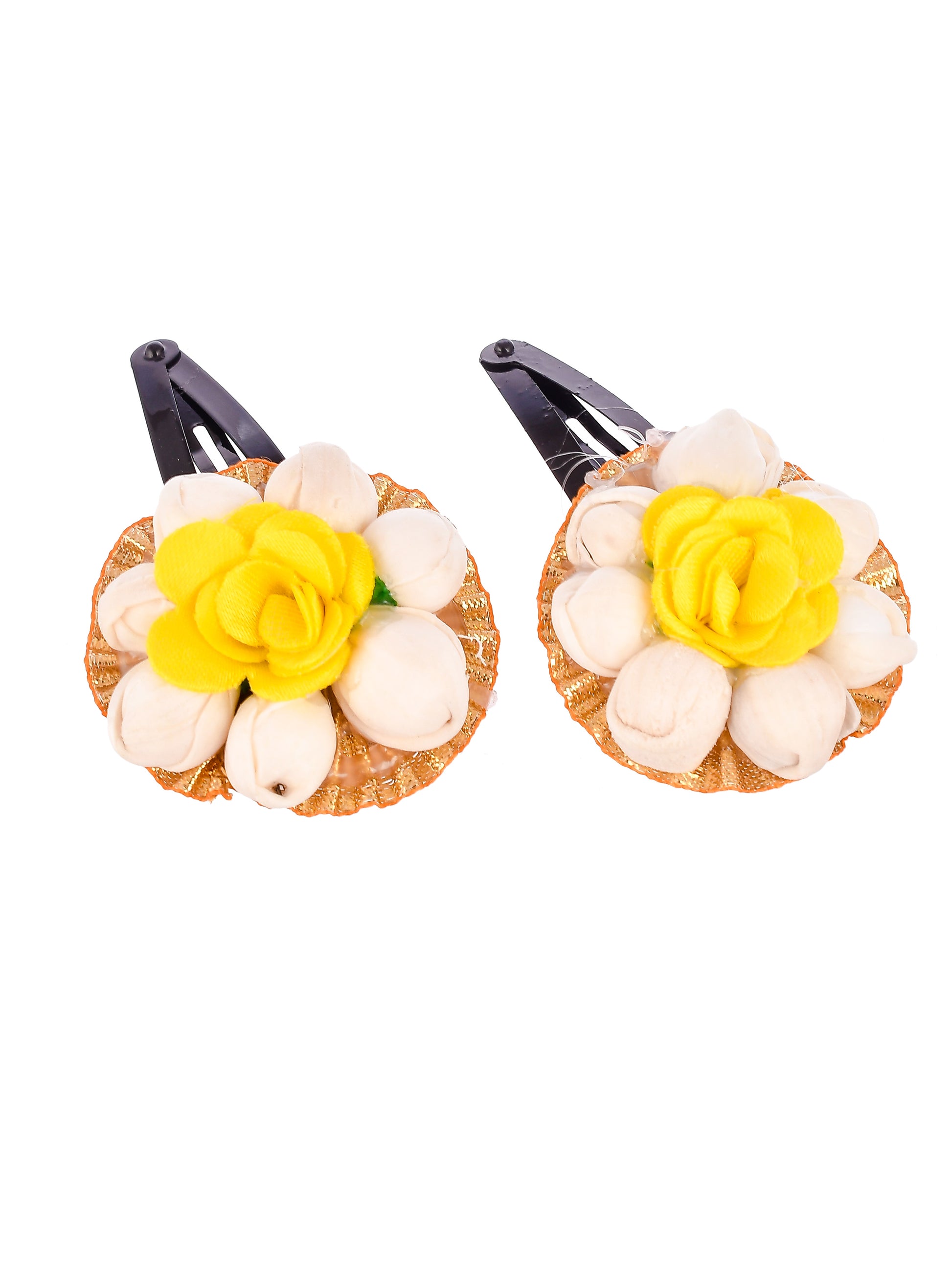 Set of 2 Yellow Floral Tic Tac Hair Clip