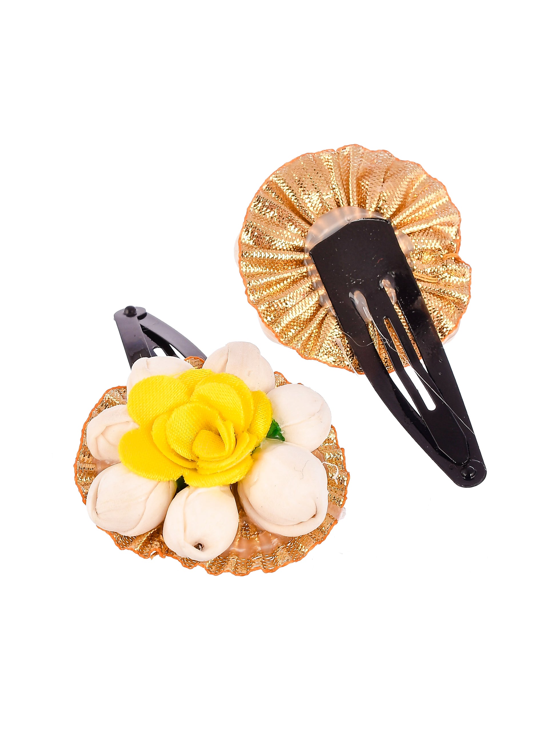 Set of 2 Yellow Floral Tic Tac Hair Clip