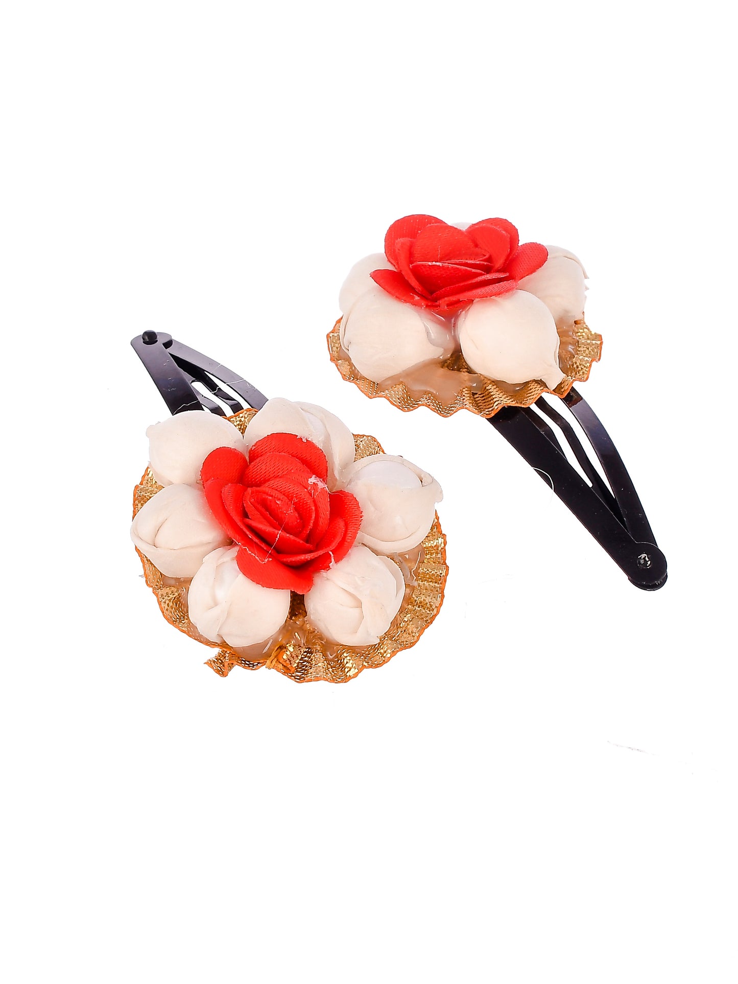 Set of 2 Red Floral Tic Tac Hair Clip