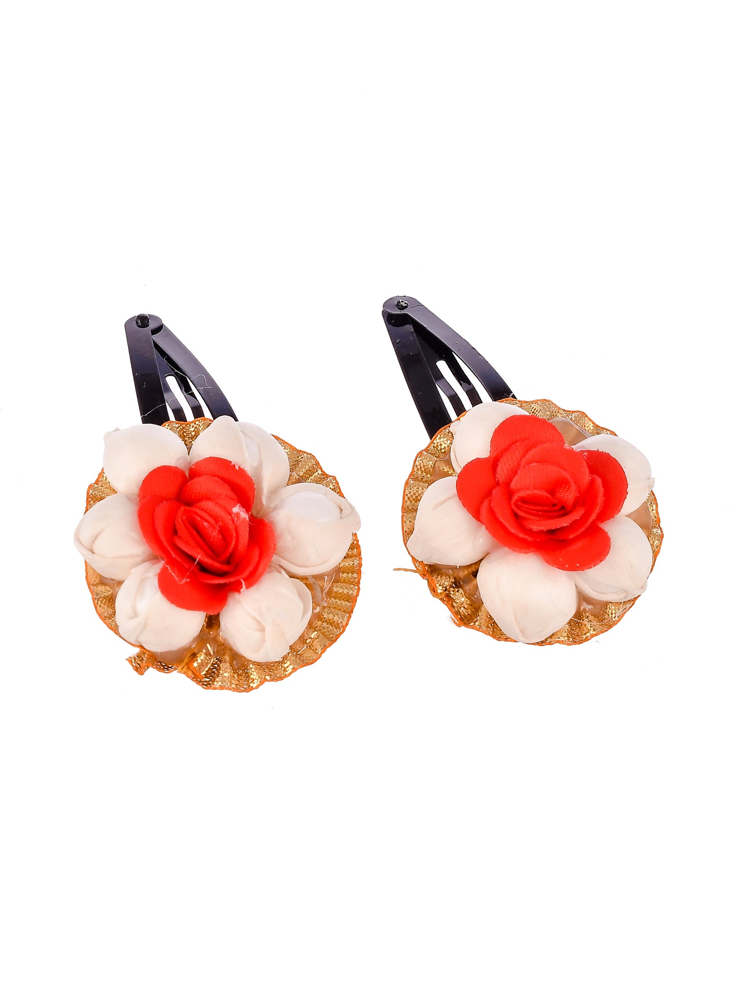 Set of 2 Red Floral Tic Tac Hair Clip