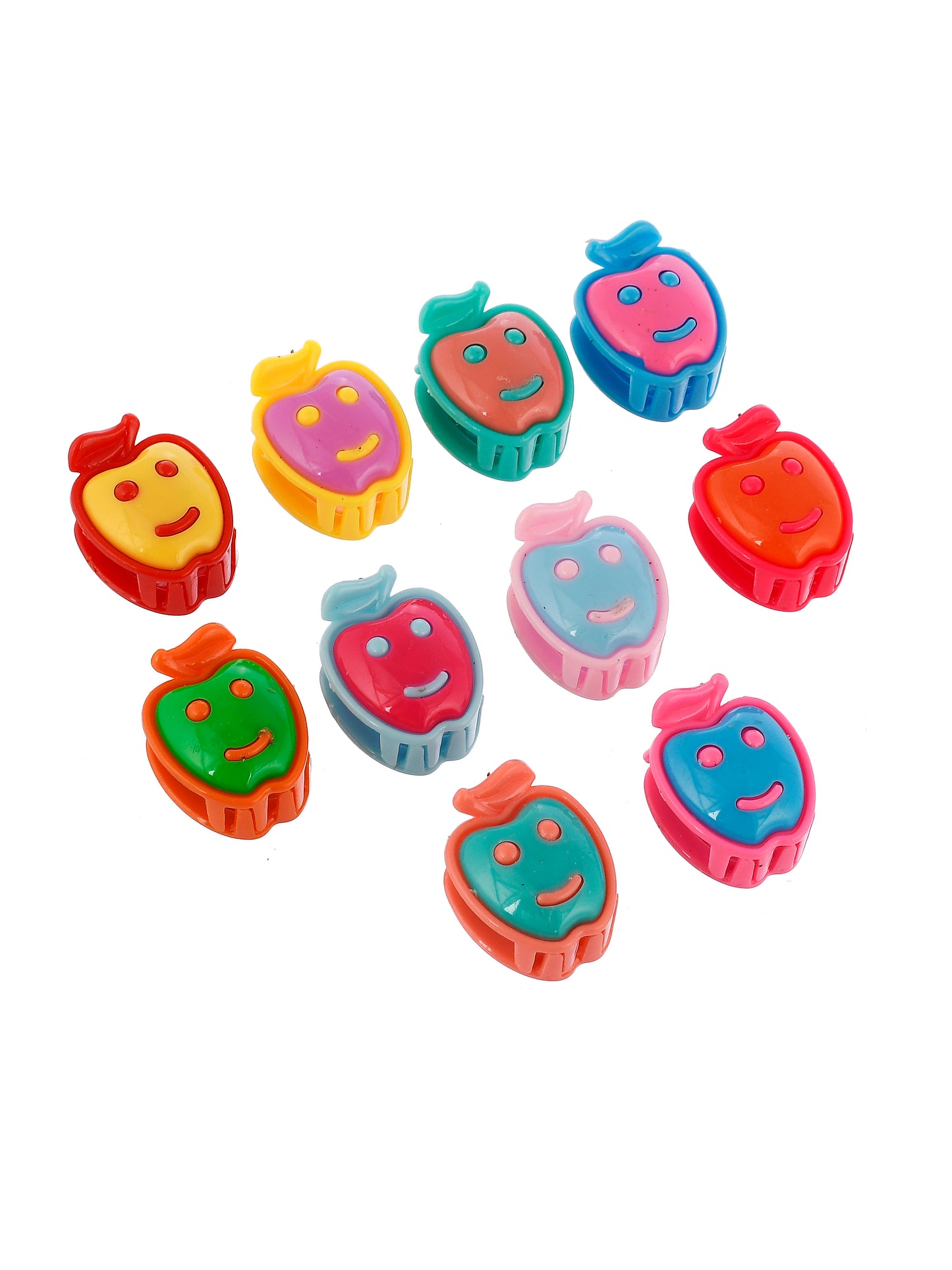 Set of 10 Smiley Claw Clip Hair Accessory