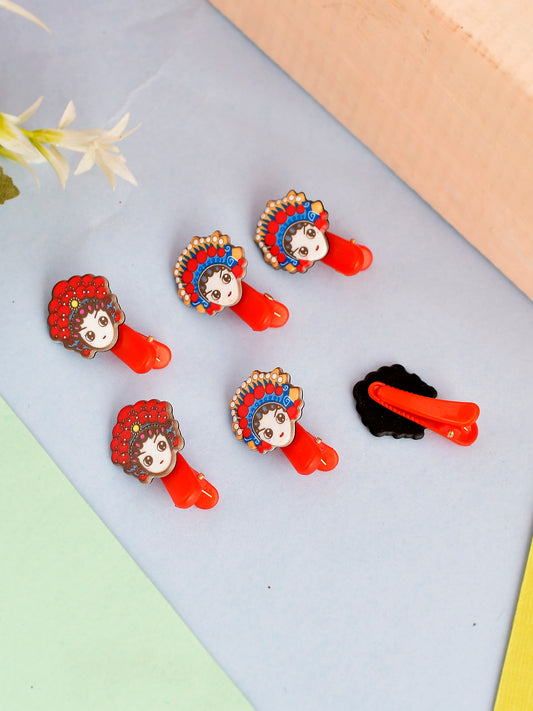 Set of 6 Japanese doll alligator Pin