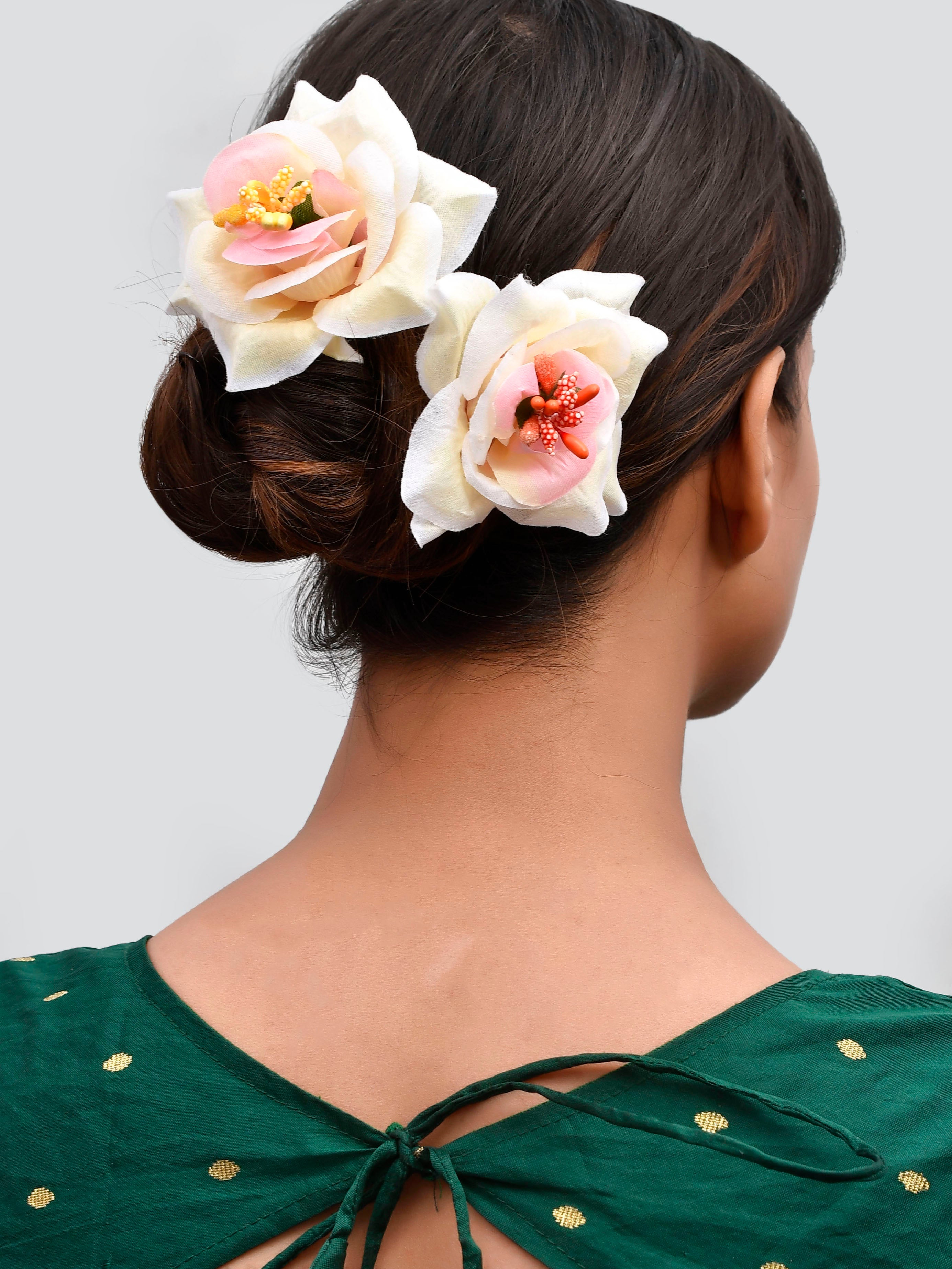 Buy Artificial White Rose Flower Hair Accessory for Women Online at  Silvermerc | SBHA26L_351 – Silvermerc Designs