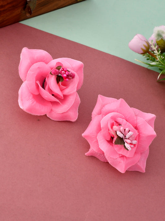 Artificial Baby Pink Rose Flower Hair Accessory for Women Online