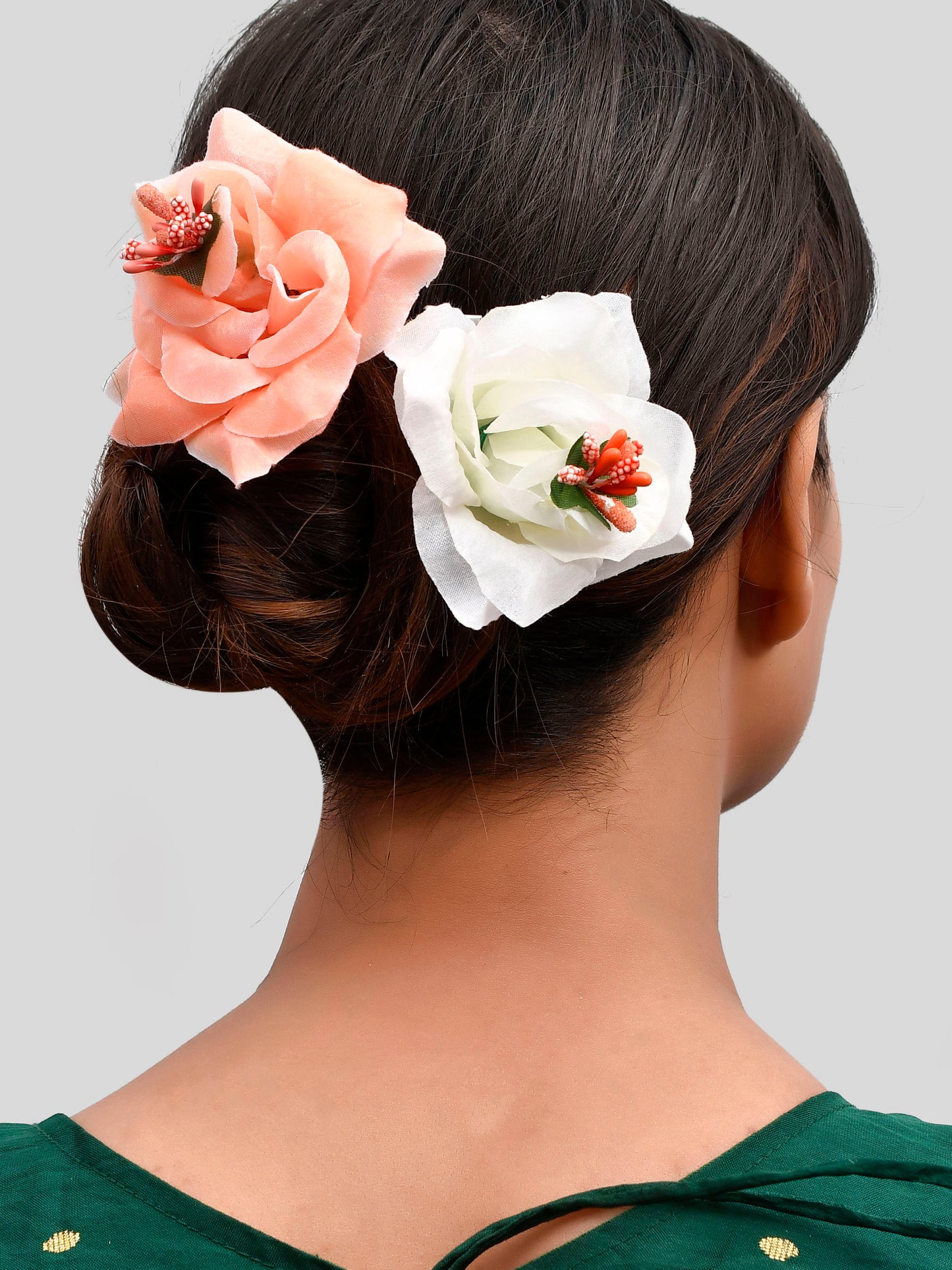 Artificial White Peach Flower Hair Accessory
