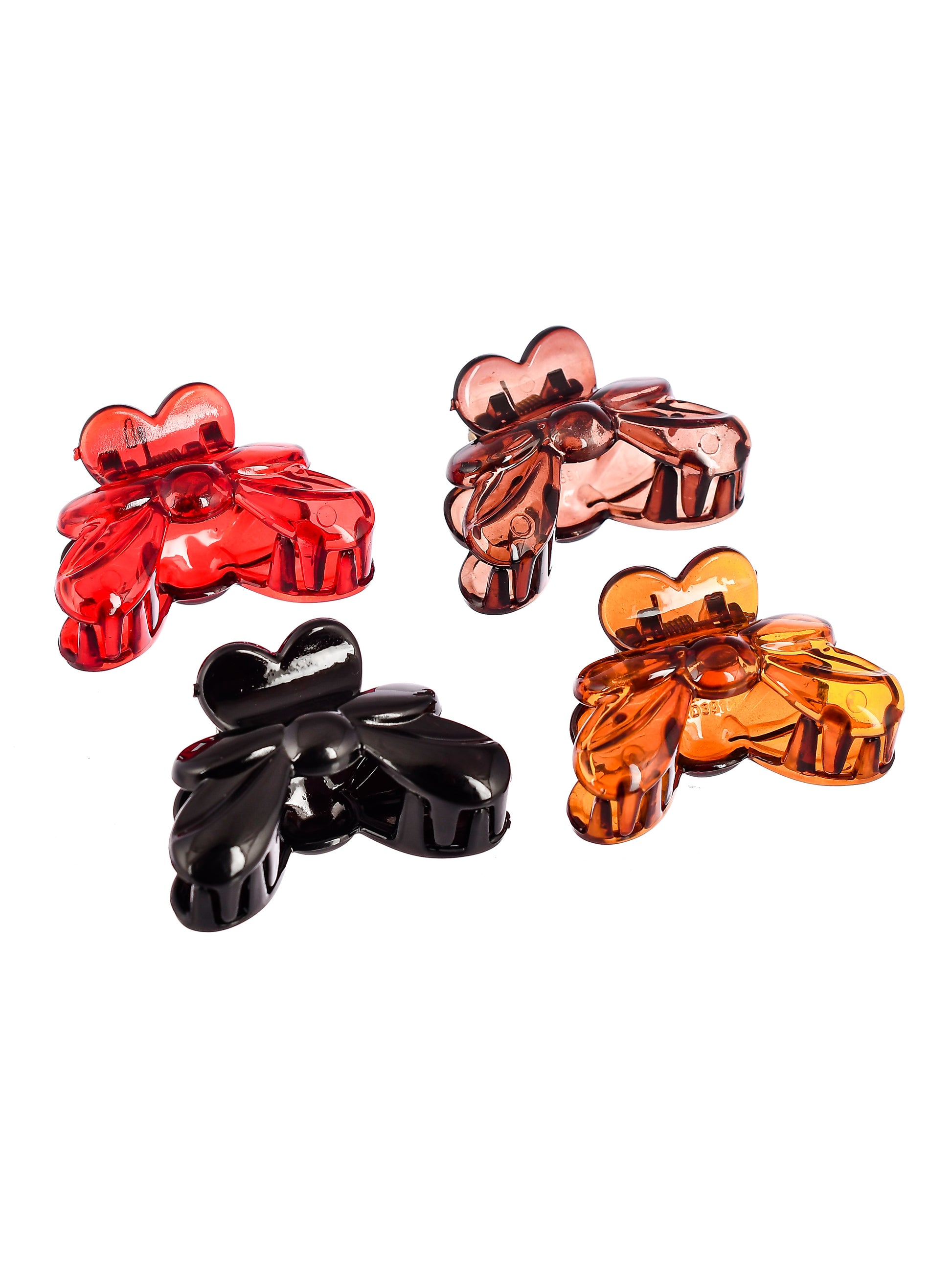 Set of 4 Multi Colored Hair Claw Clips