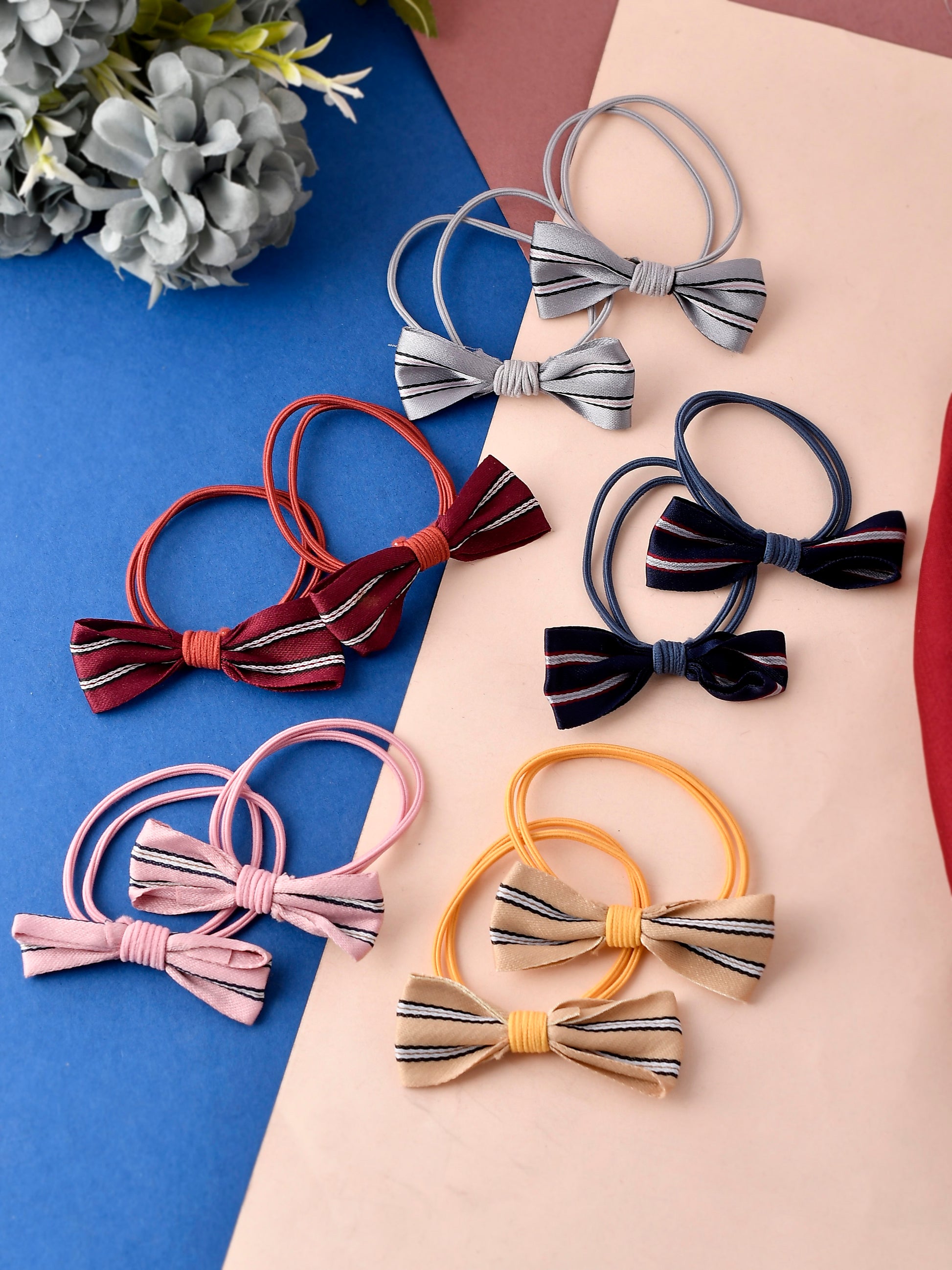 Set of 10 Bow Ponytail Holder - Hair Accessories for Women Online