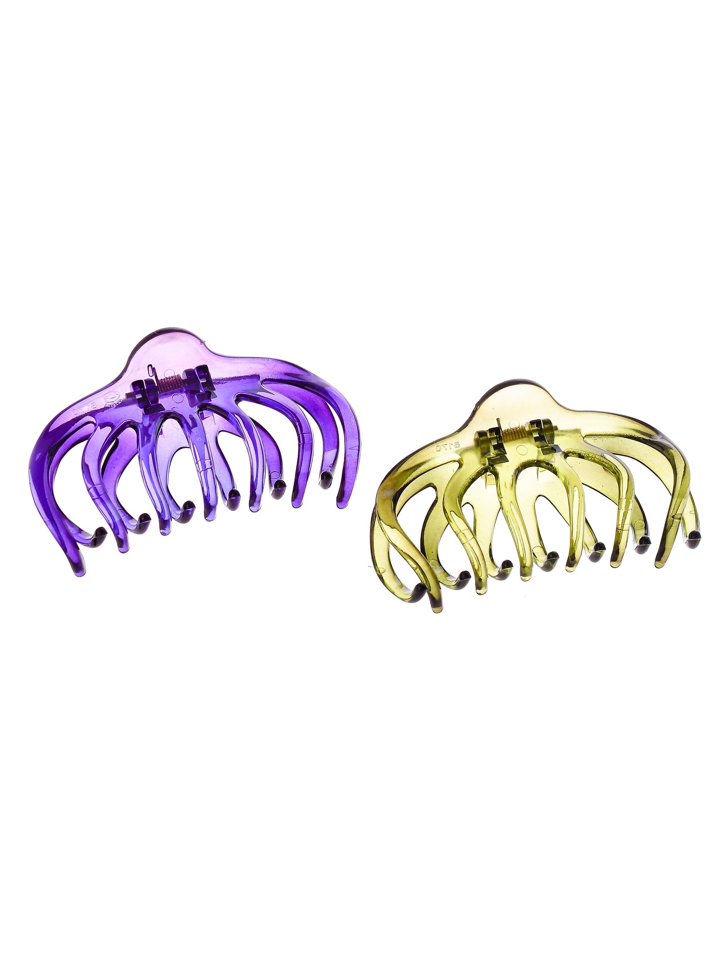 Set of 2 Green & Pink Claw Clip