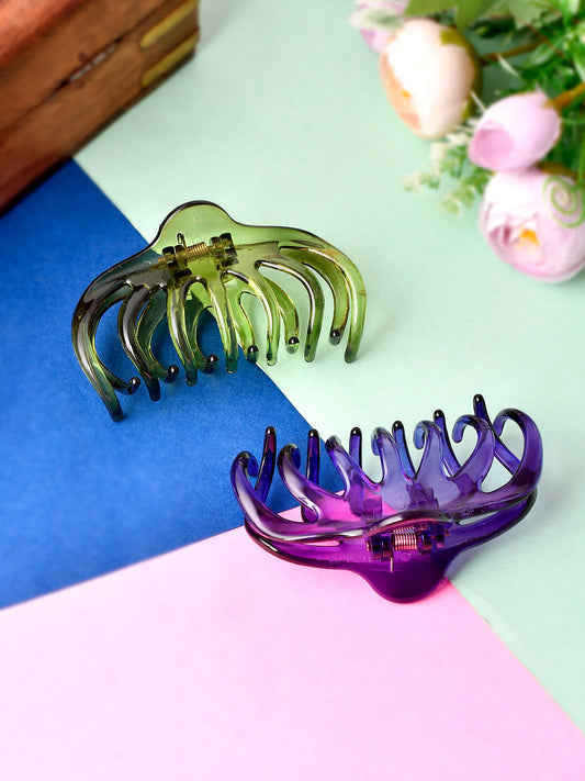 Set of 2 Green & Pink Claw Clip for Women Online