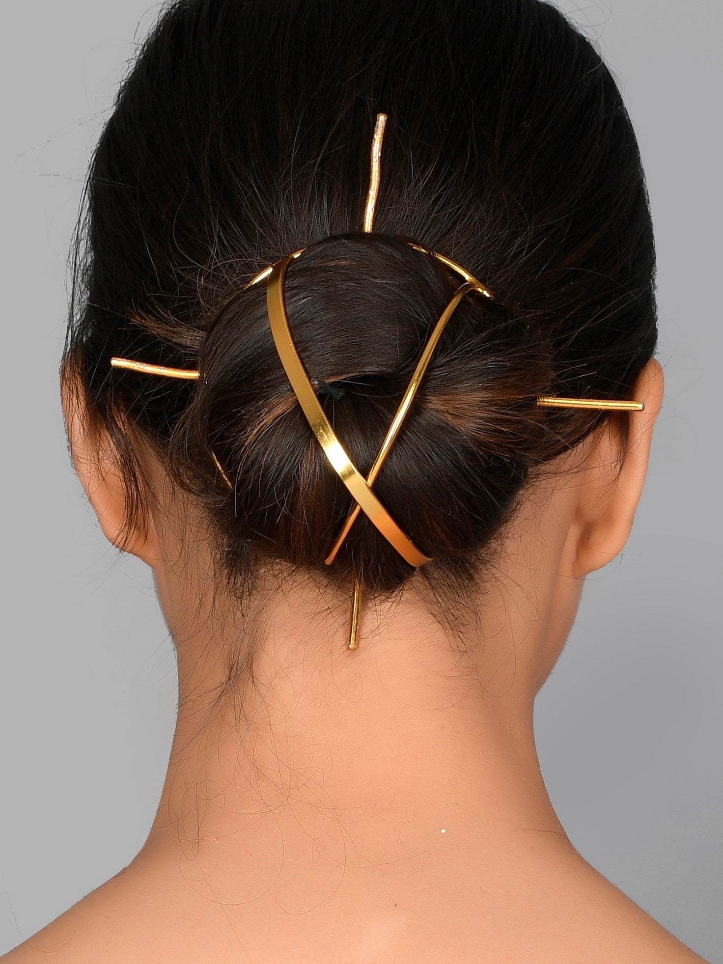 Women gold toned embellished hair accessory