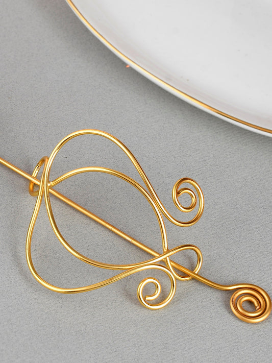 Gold Plated Metalic Hair Bun Pin - Hair Accessories for Women Online