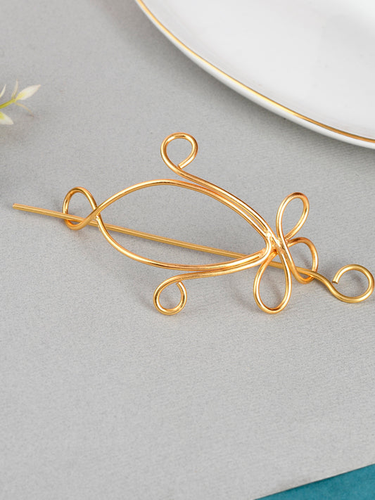 Gold Plated Metalic Hair Bun Pin - Hair Accessories for Women Online