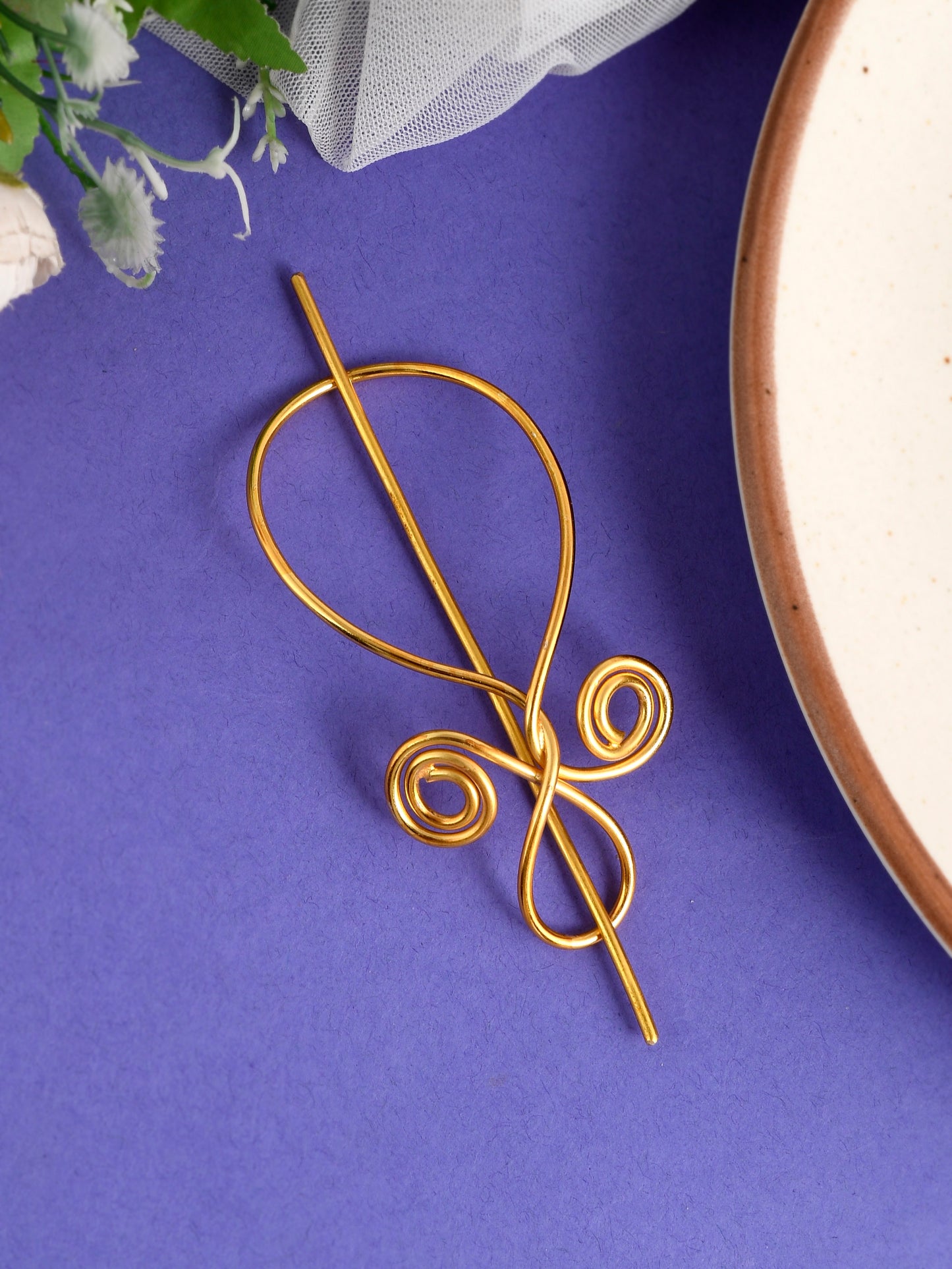 Gold plated Metalic Hair Bun Pin | Hair Accessories For Women
