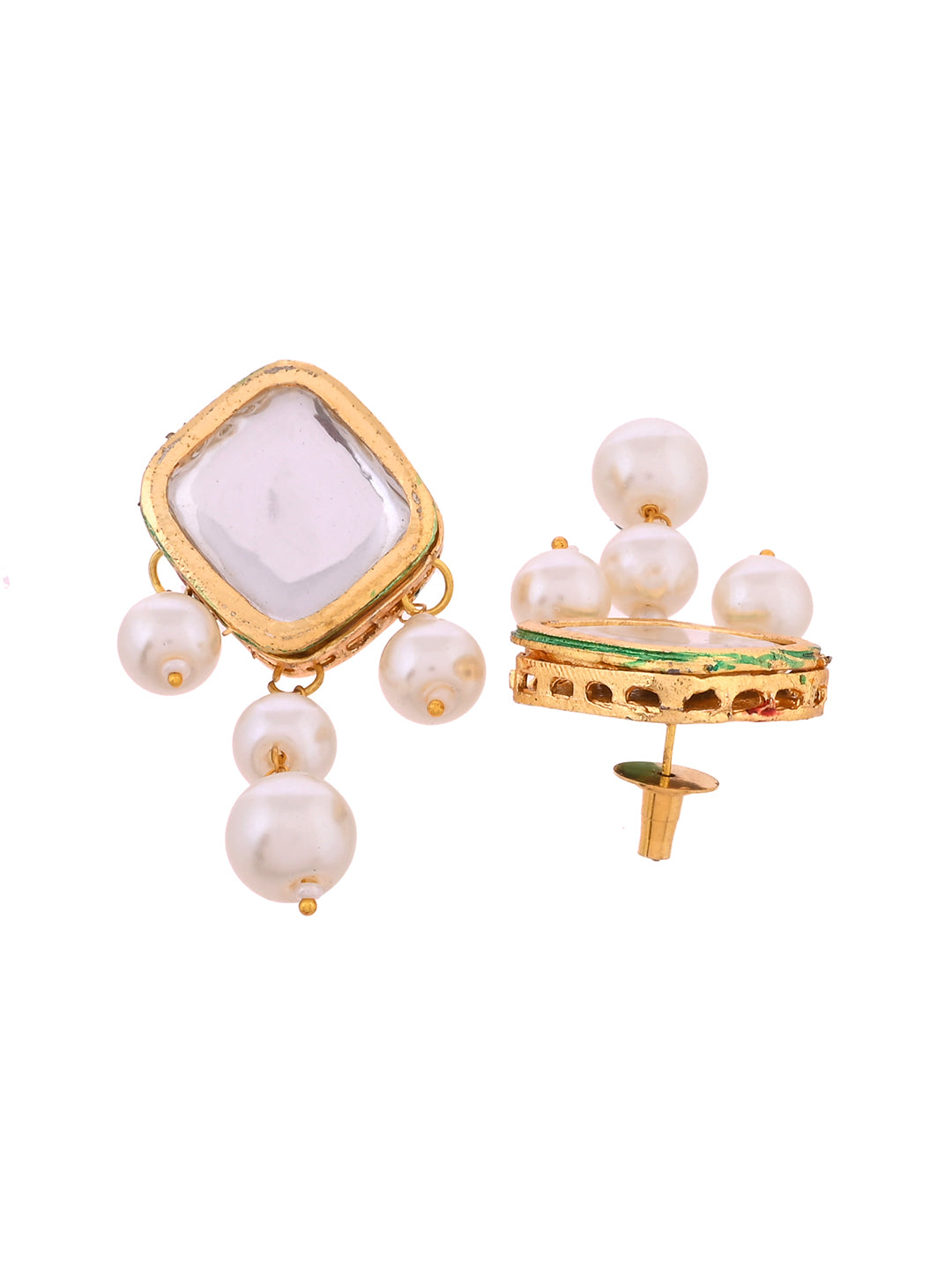 Traditional Multi Layer Pearl & Kundan Necklace Set for Women | Bridal Wedding Jewellery Set