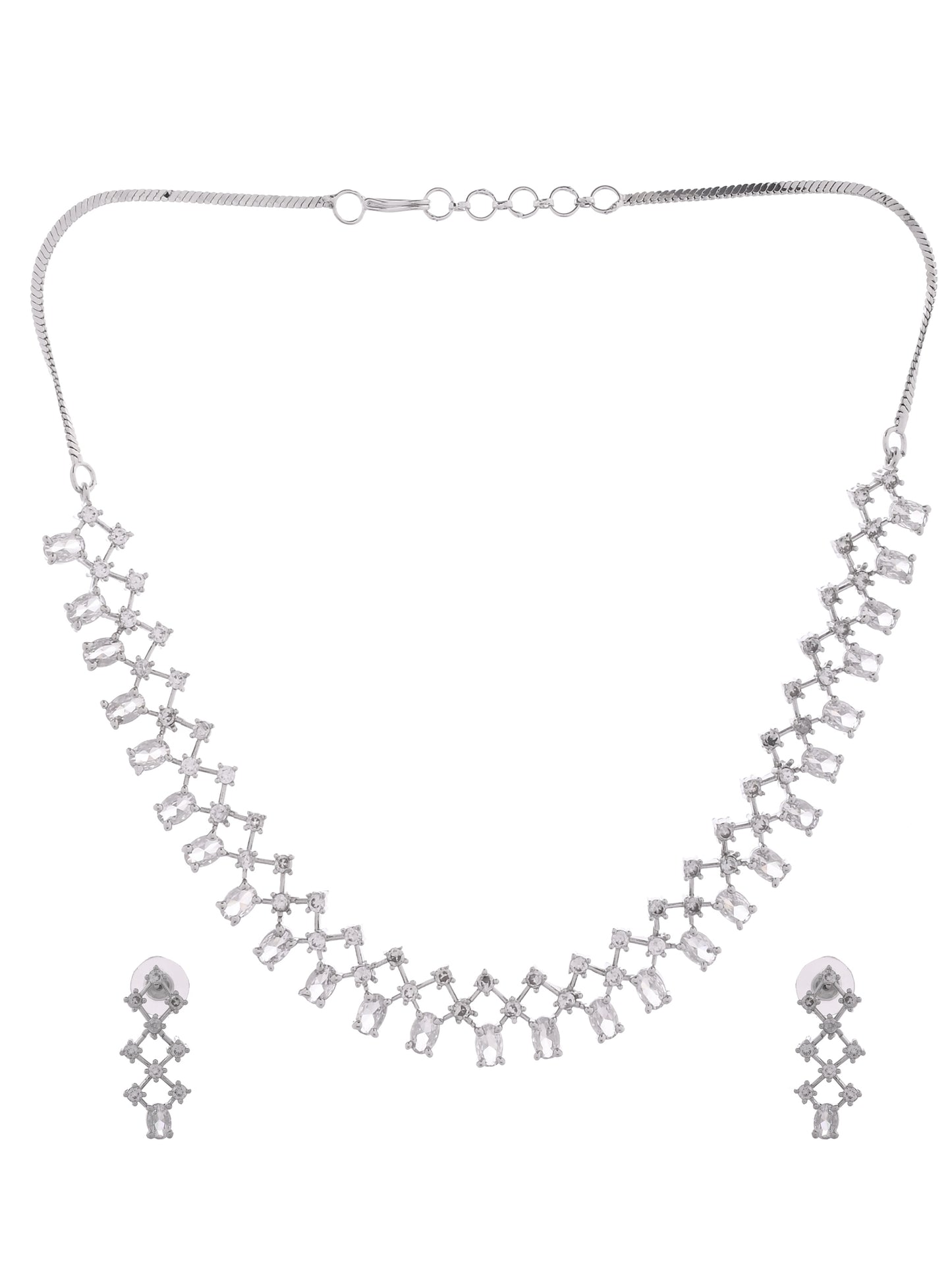 American Diamond Necklace Set for Women | CZ Crystal Choker Necklace