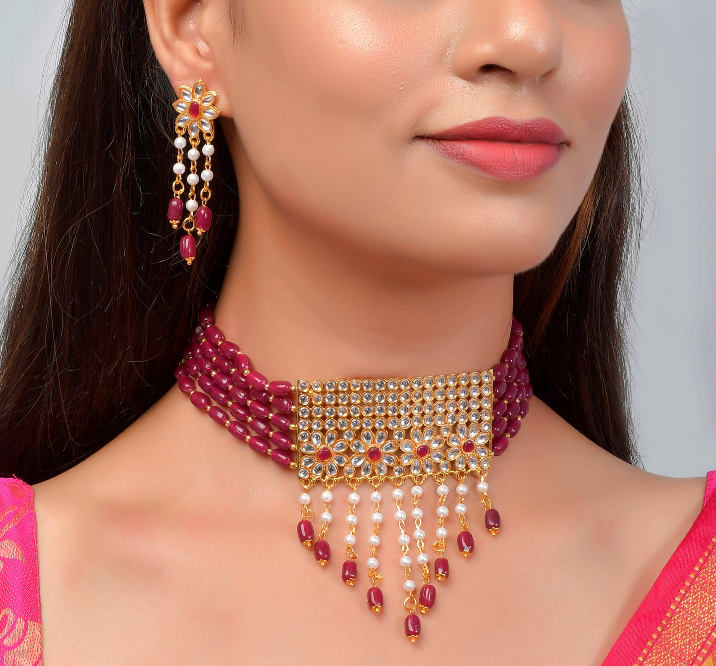 Ahilya Kundan choker Jewellery Set