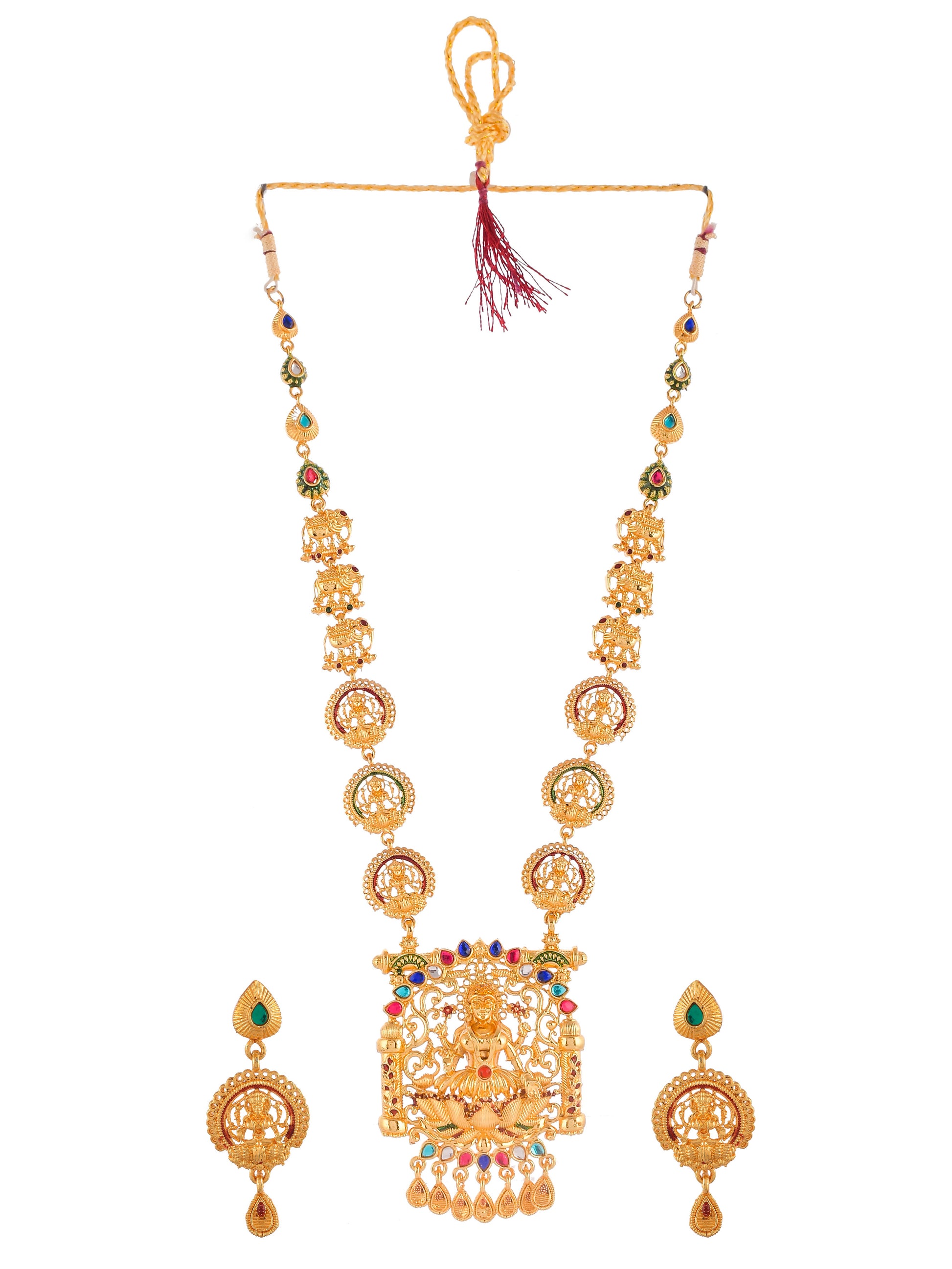 Gold plated Laxmi Temple Jewellery Set