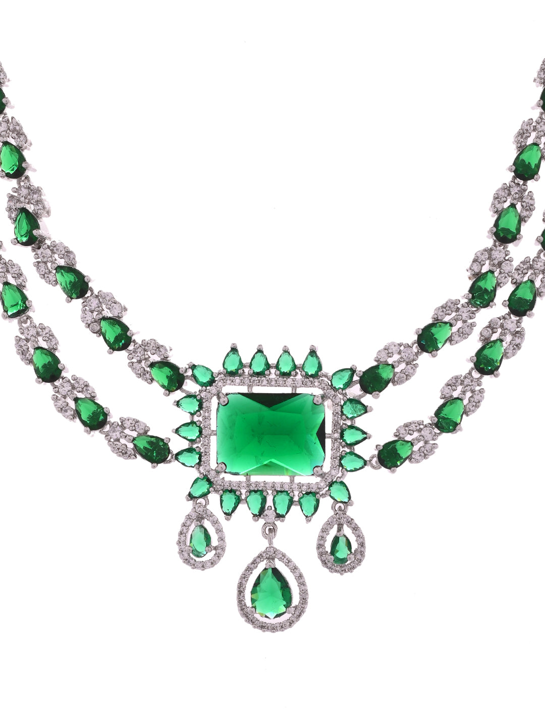 Bridal Necklace Set with Earrings | Luxury CZ Wedding Jewellery Set For Women