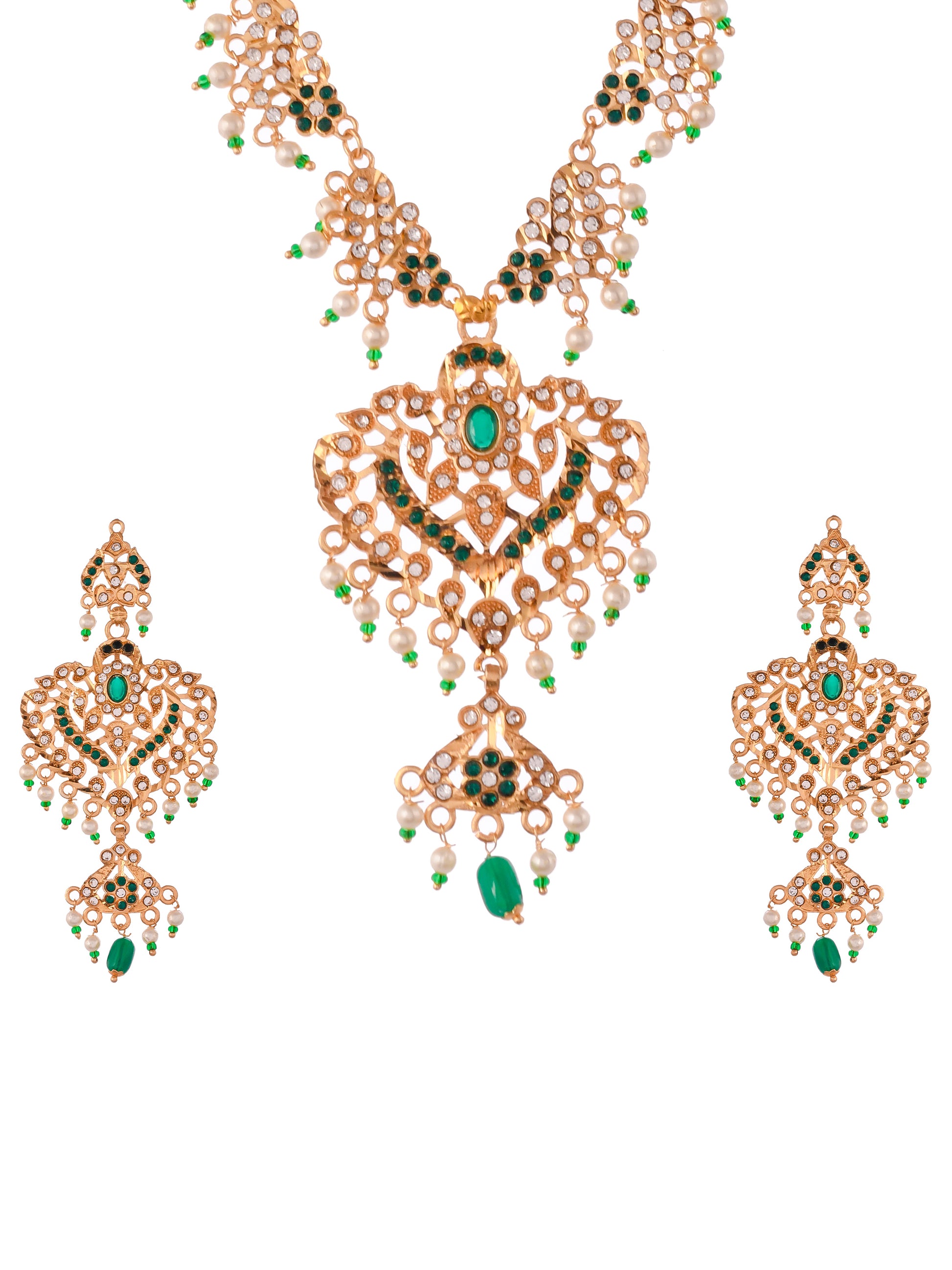 Gold Plated Handcrafted Meenakari Jewellery Set