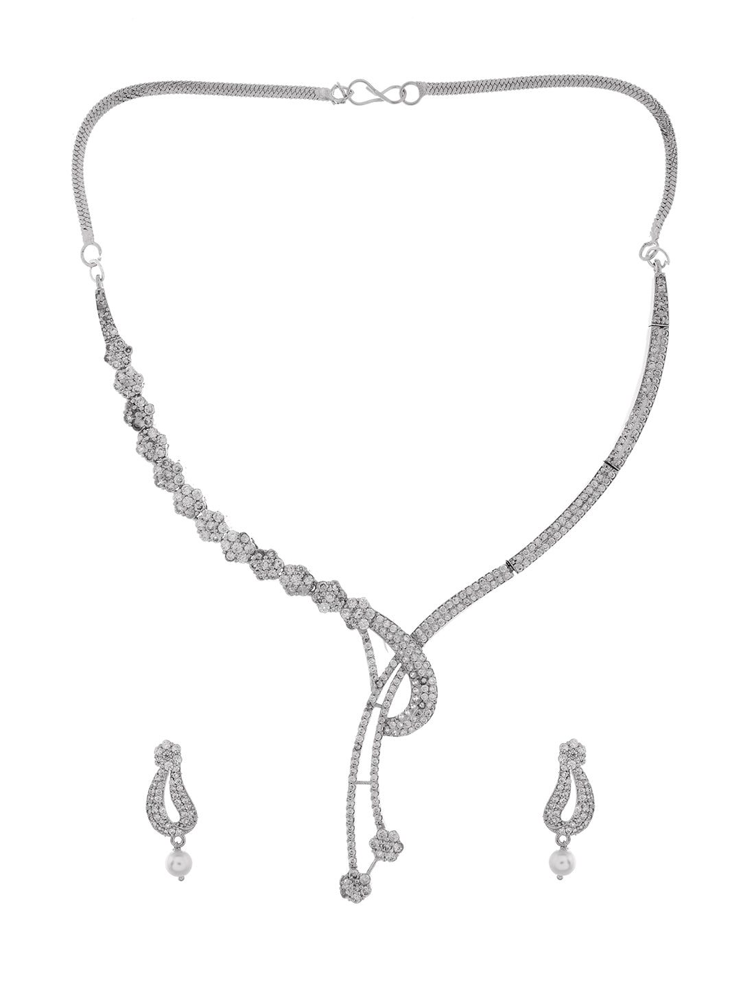 American Diamond Jewellery Set Necklace With Earrings For Women