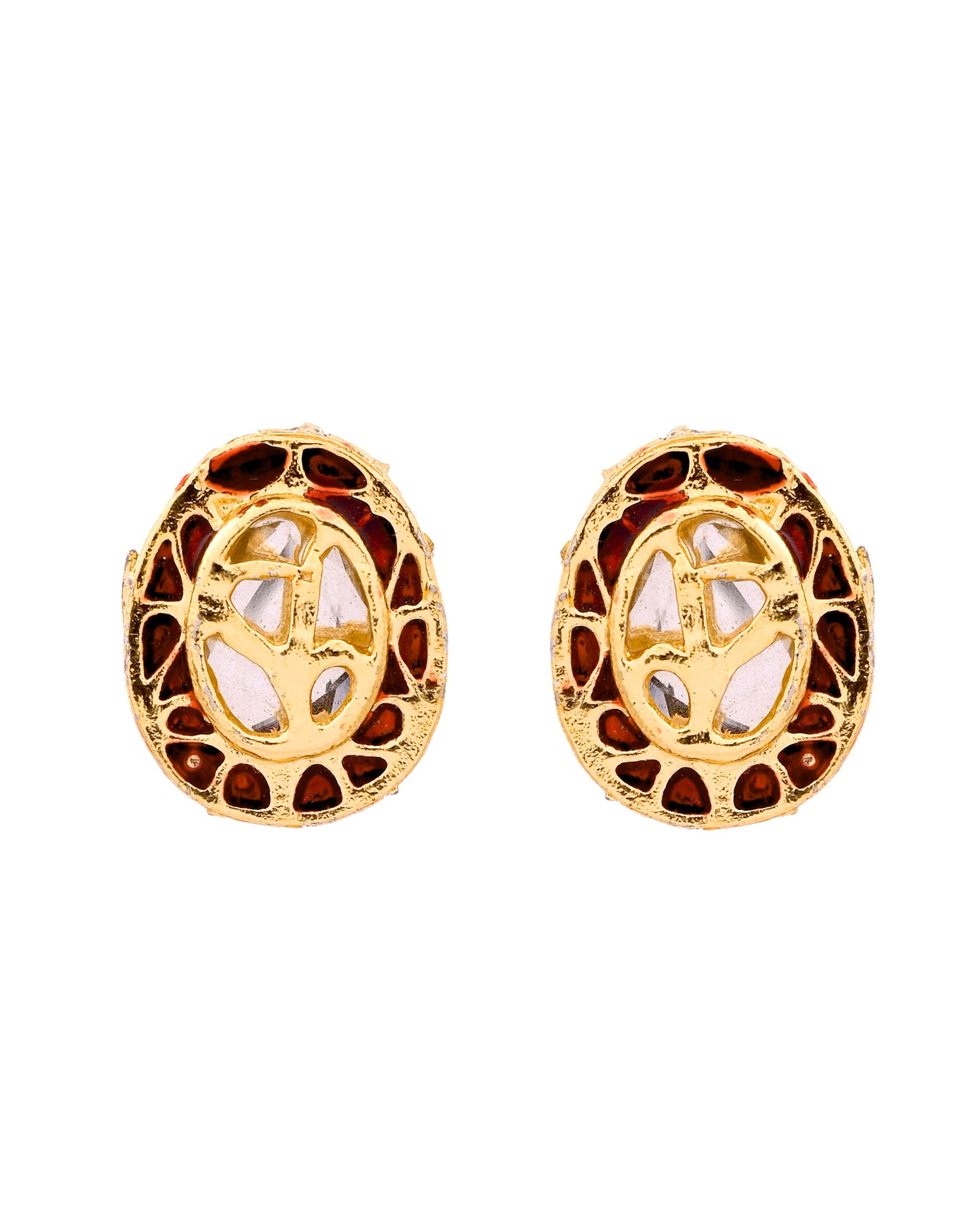 Kundan Pendant Necklace Set with Stud Earrings for Women | Minimal Traditional Teardrop Kundan Jewellery Set