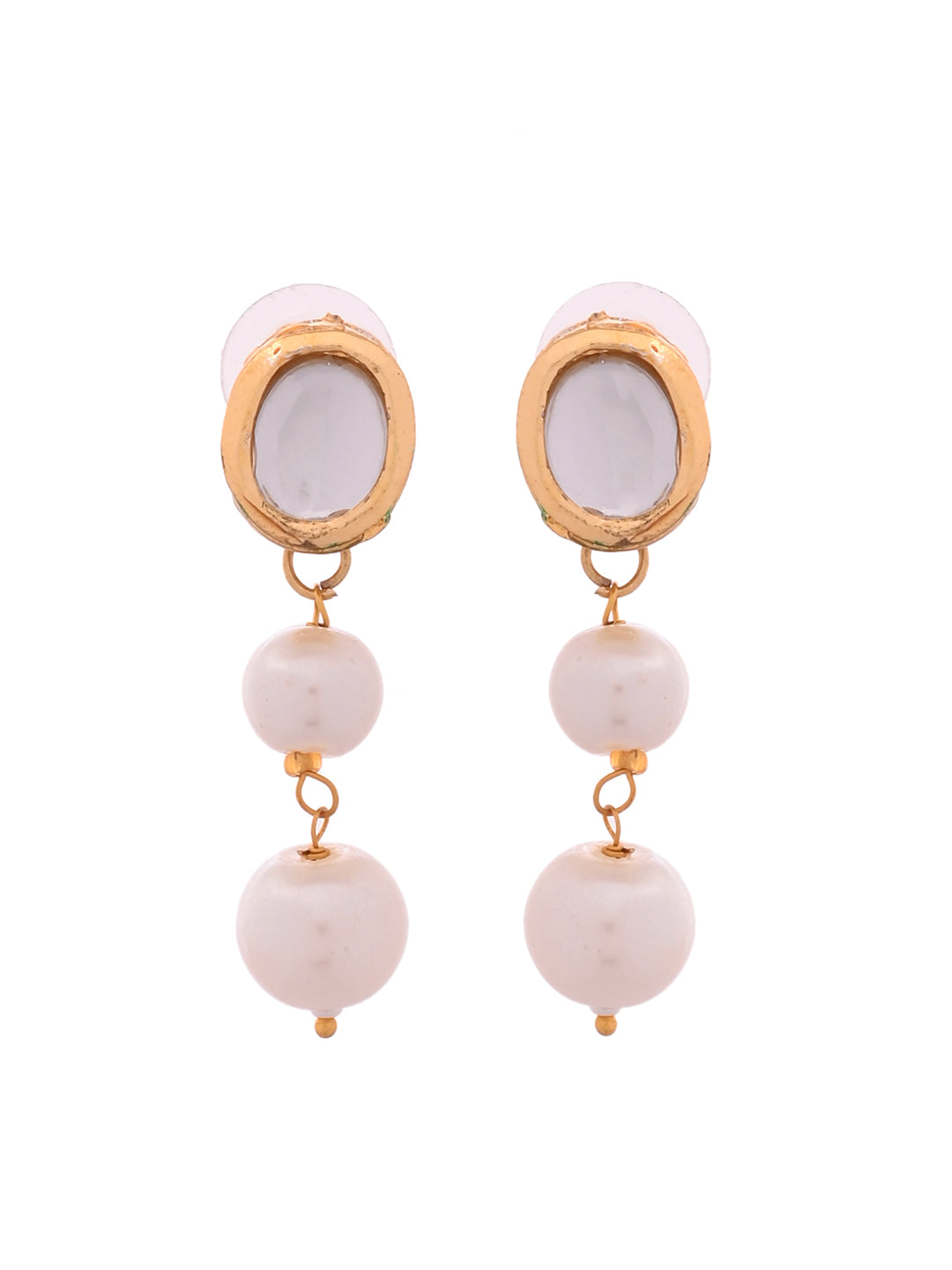 Pearl Long Necklace Set for Women | Kundan Pearl Mala with Tassel Pendant & Earrings