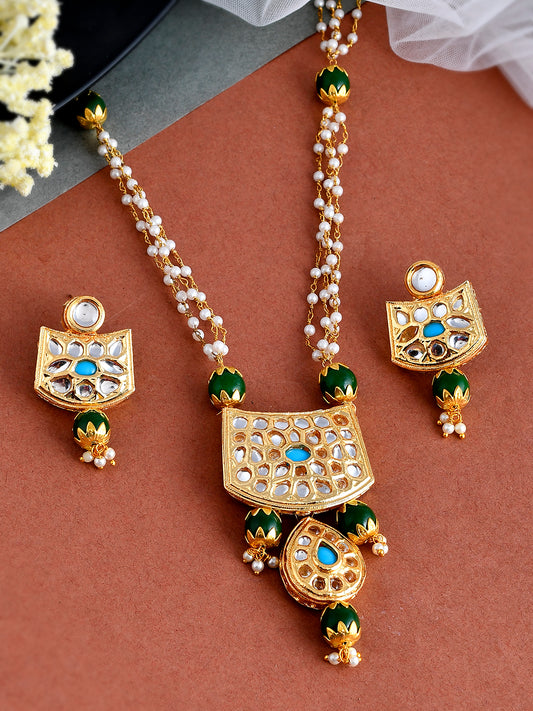 Gold Plated Kundan Jewellery Set