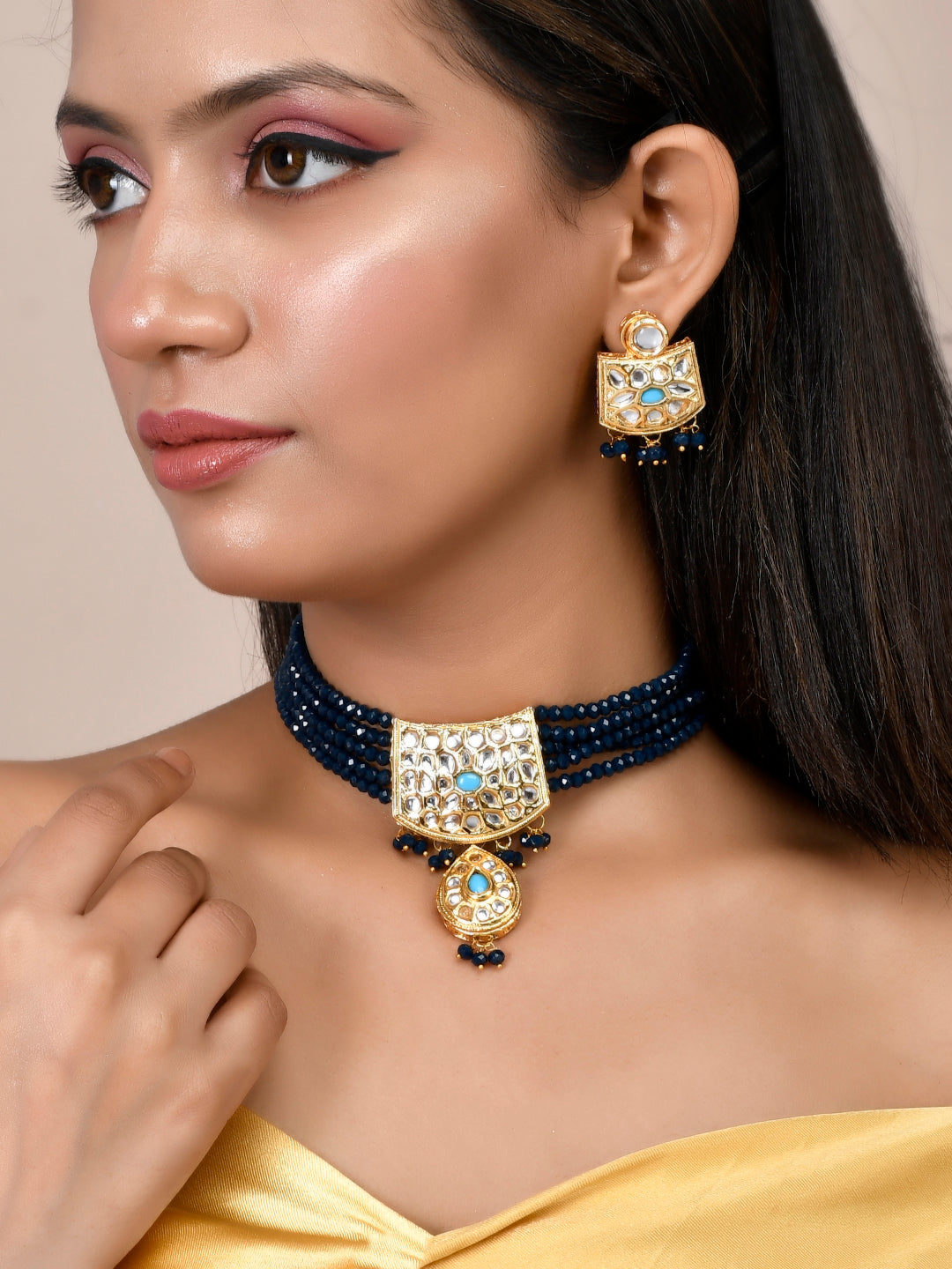 Buy Kundan Choker Jewellery Sets for Women Online at Silvermerc SBJS4PUD 289 Silvermerc Designs