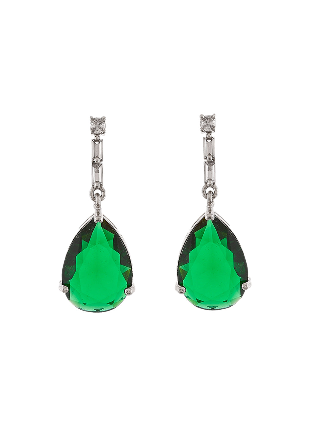 Buy Emerald glass stone embellished drop earrings by Tarun Tahiliani at  Aashni and Co