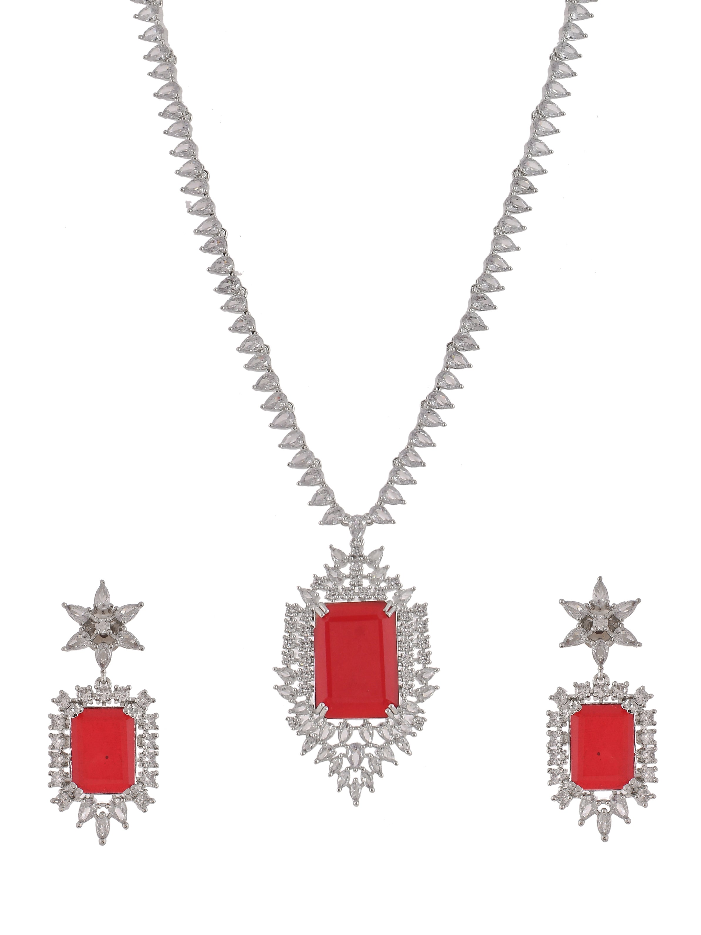 Buy Long Faux Ruby Diamond Jewellery Sets for Women Online at ...