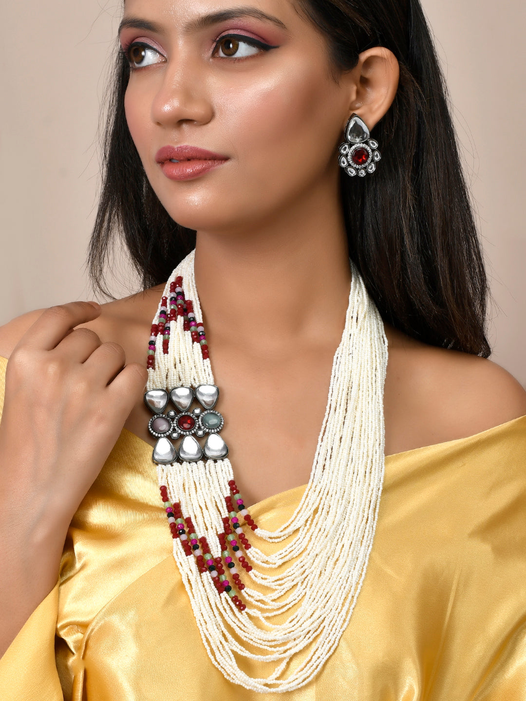 Kundan Heavy Long Layered Brooch Jewellery Sets for Women Online