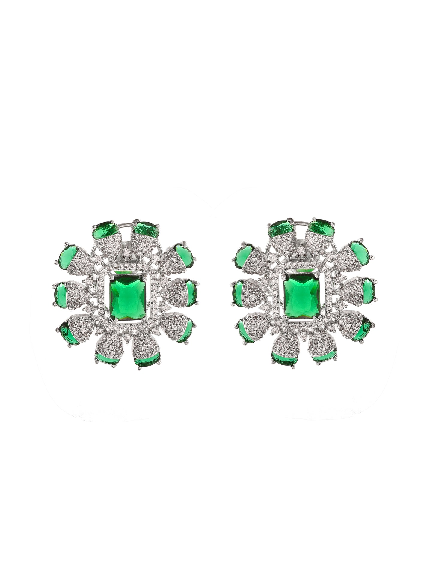 Kiara Advani Emerald American Diamond full bridal Jewellery set with Maangtika