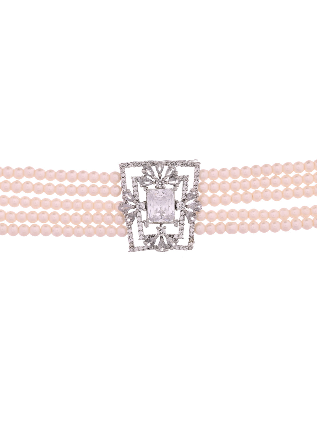 Traditional Wedding Jewellery Set AD & Pearl Necklace Set for Women