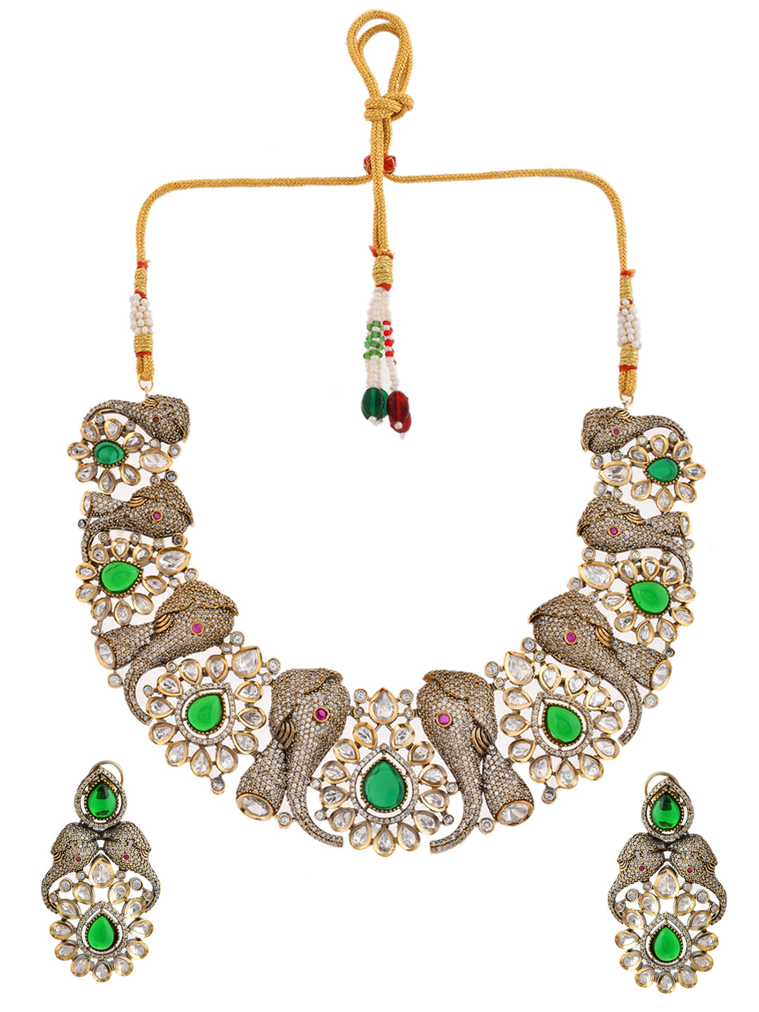 Ethnic Kundan Victorian Heavy Jewellery Set