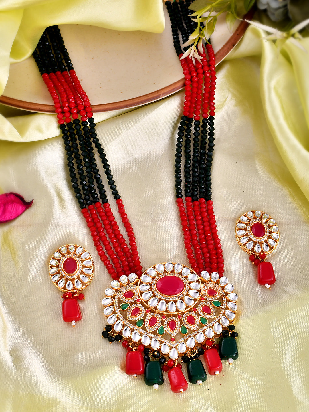 Ethnic Multi layered Kundan Jewellery Set