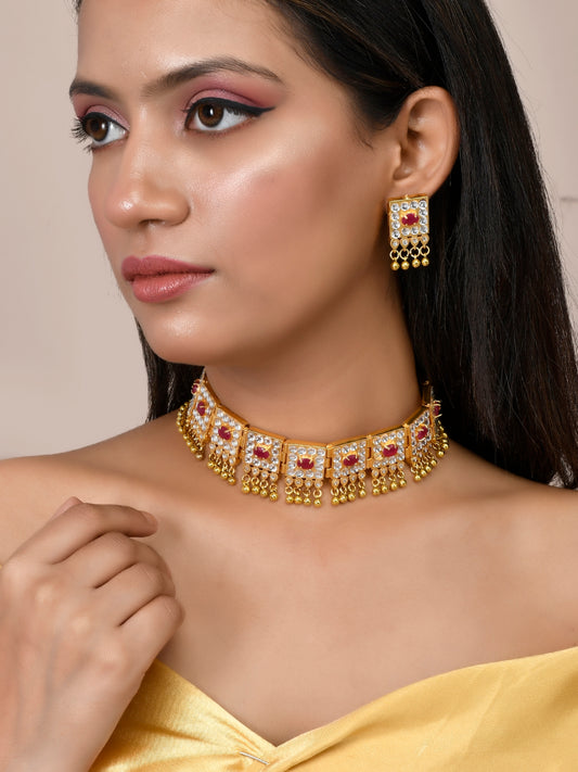 Gold Plated Kundan Choker Jewellery Sets for Women Online