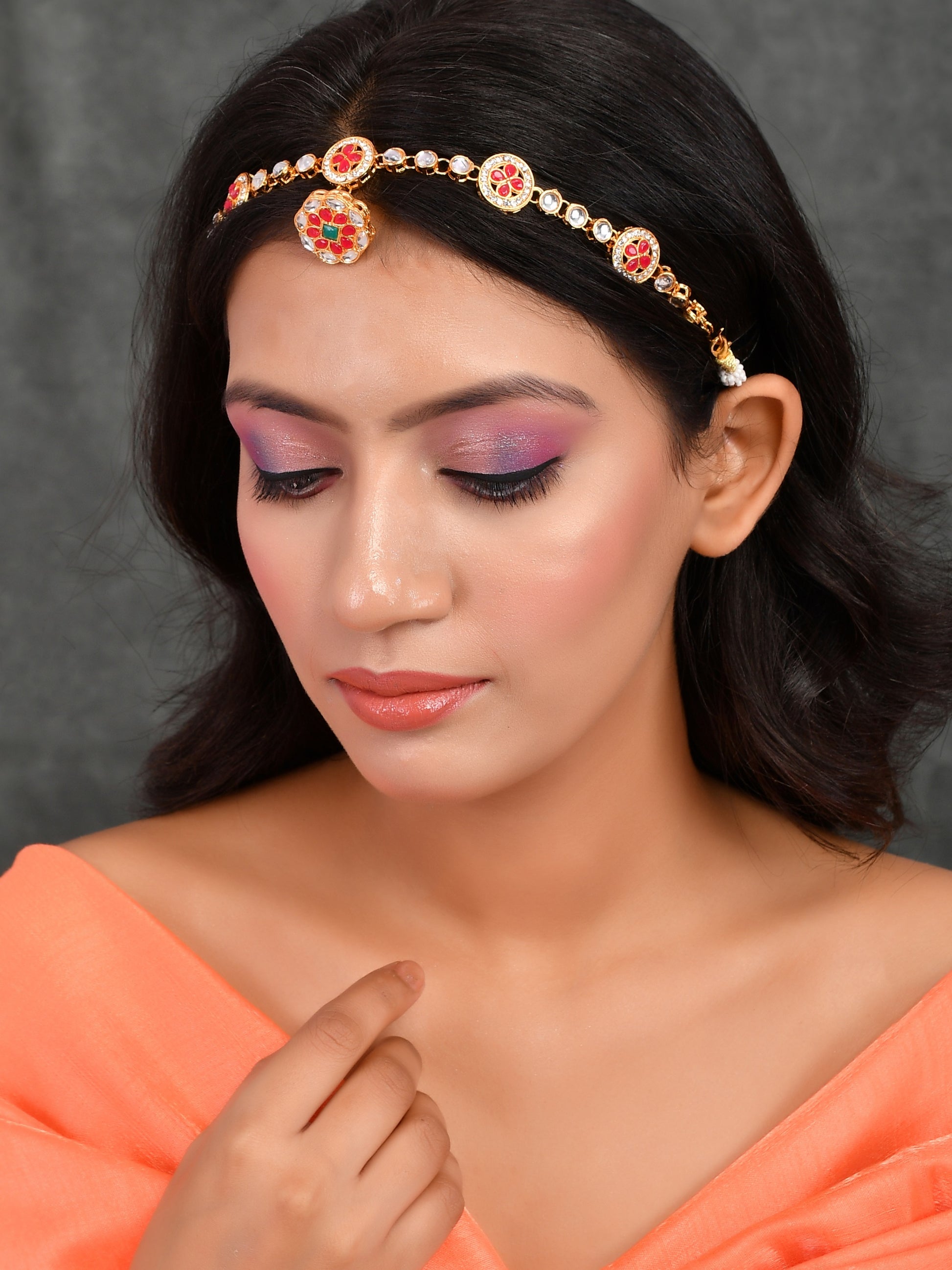 Buy Wedding Kundan Borla Head Chain Head Jewellery for Women