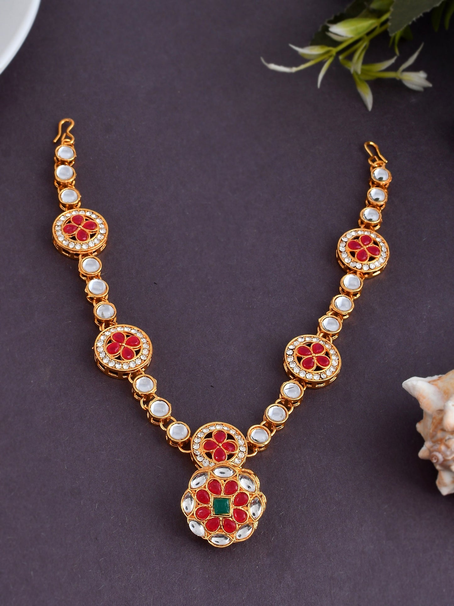 Wedding Kundan borla Head Chain