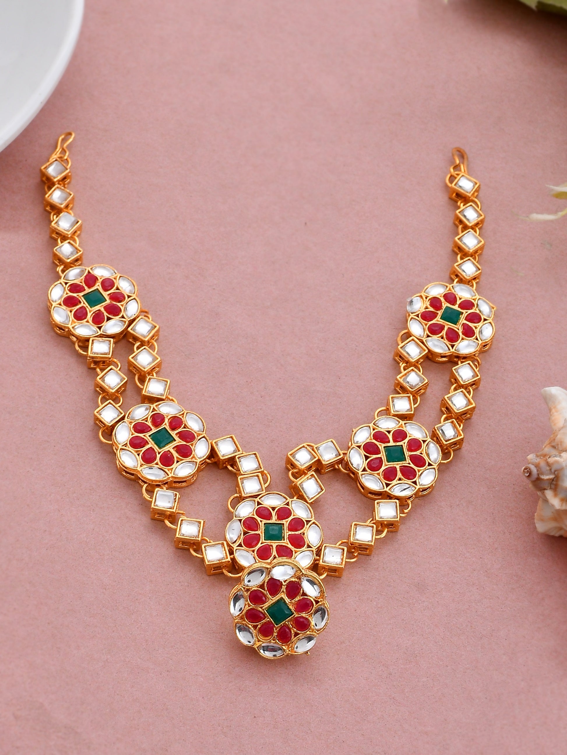 Buy Kundan Heavy Bridal Borla Sheeshphool for Women Online at