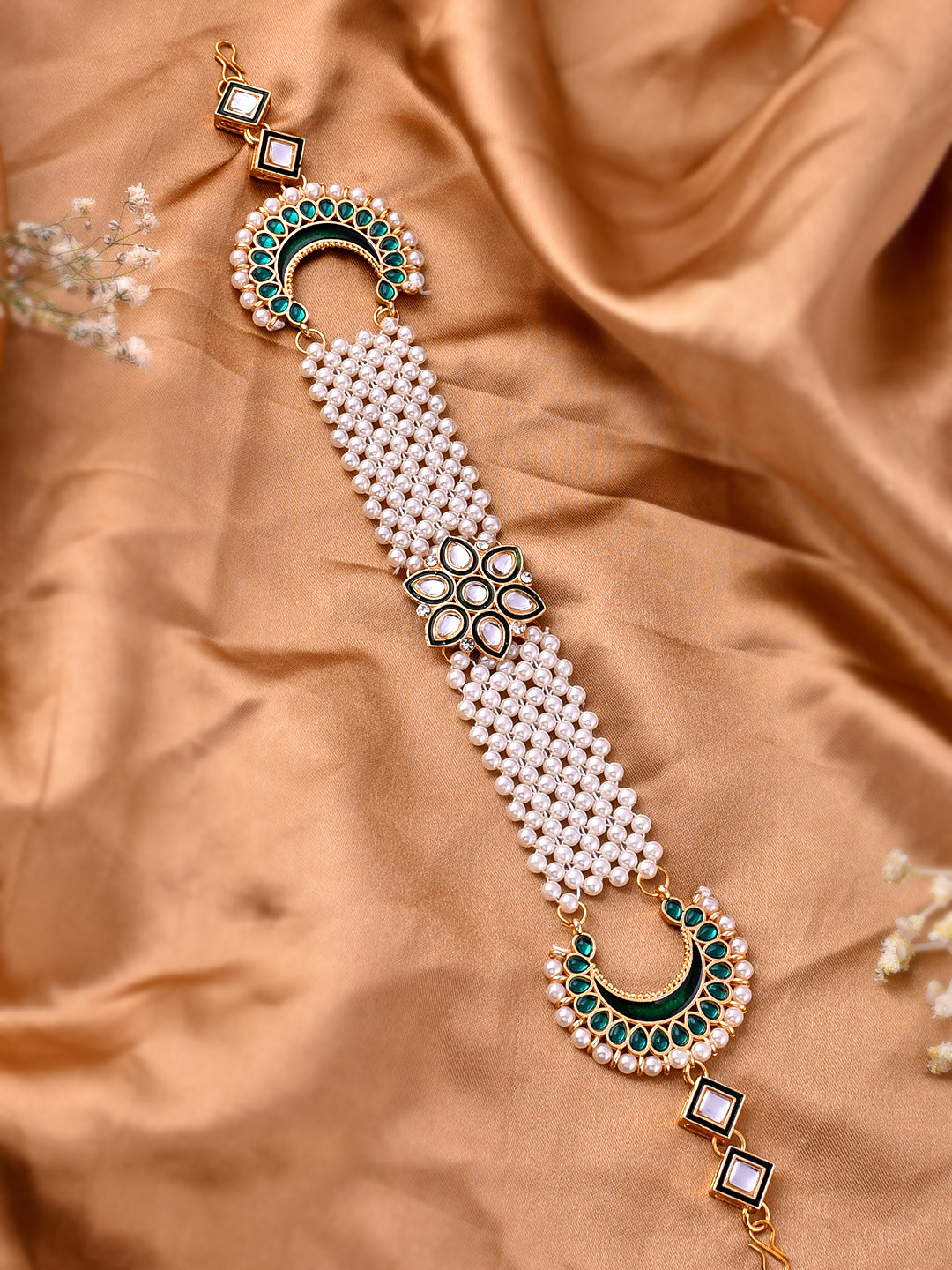 Rajasthani Kundan Pearl Meenakari Matha Patti