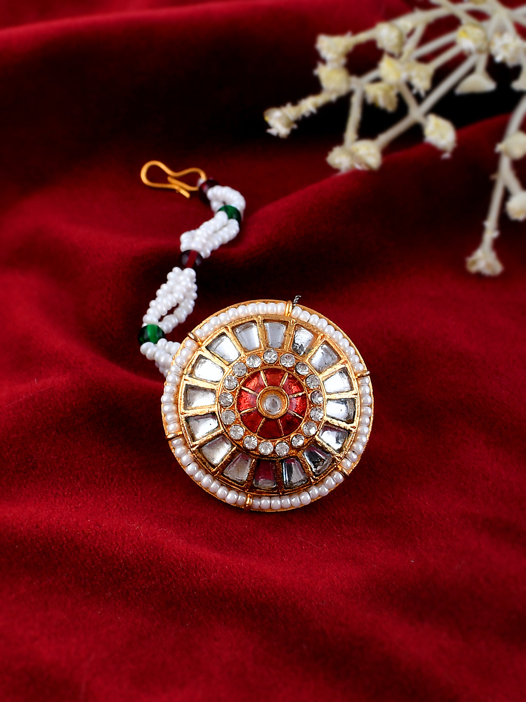 Kundan Ethnic Borla Head jewellery