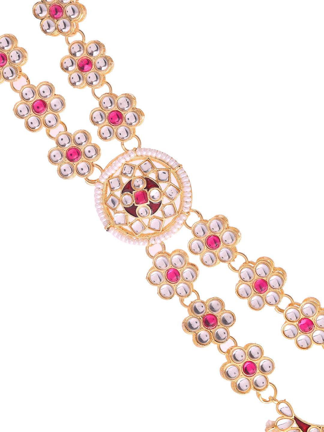 Buy Traditional Kundan Matha Patti with Red & White Stones, Gold-Plated for women (SBMT23N_358)