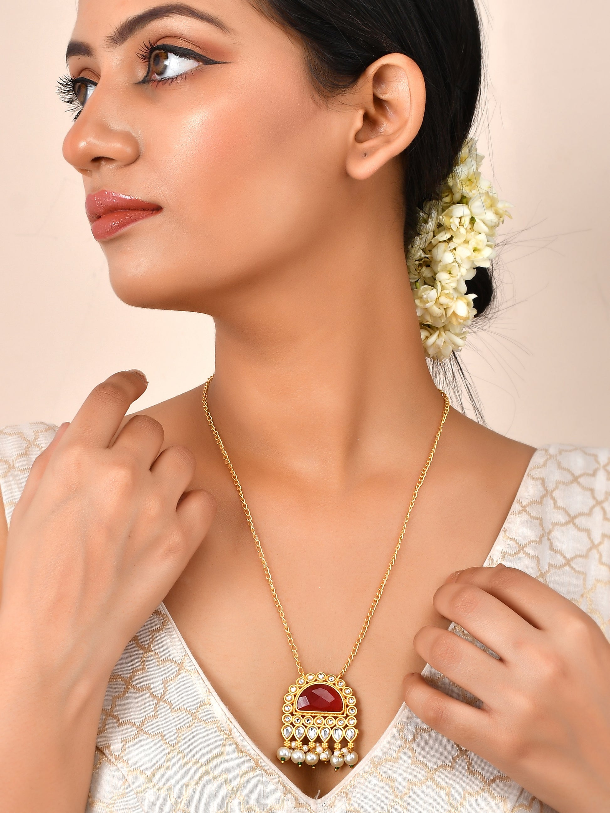 Kundan gold plated necklace set