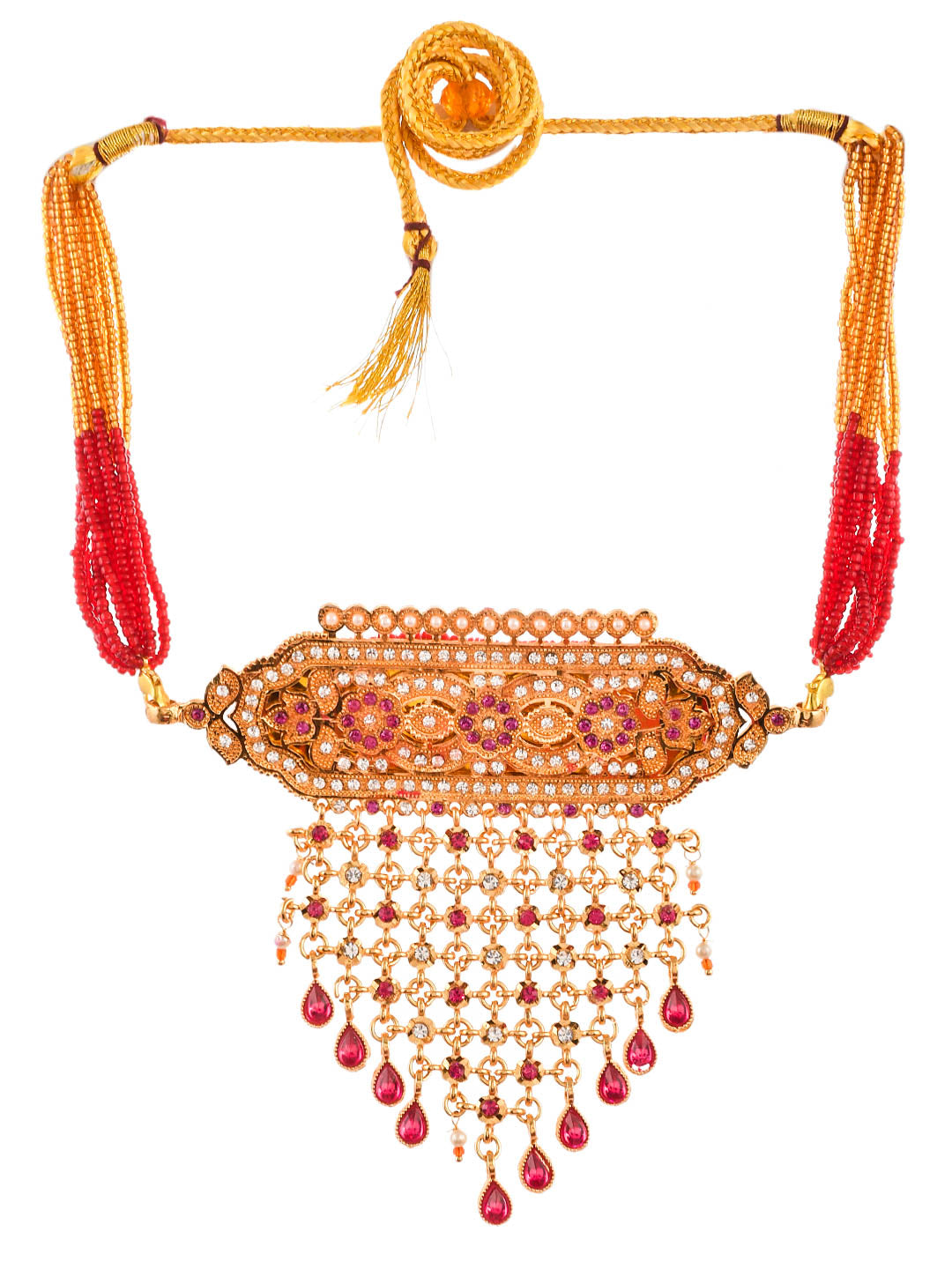Ethnic Meenakari Layered choker gold plated necklace