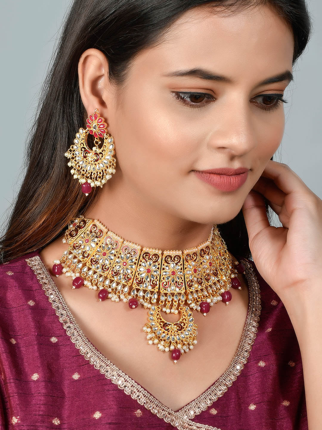 Gold Plated Traditional Kundan Jewellery Sets for Women Online