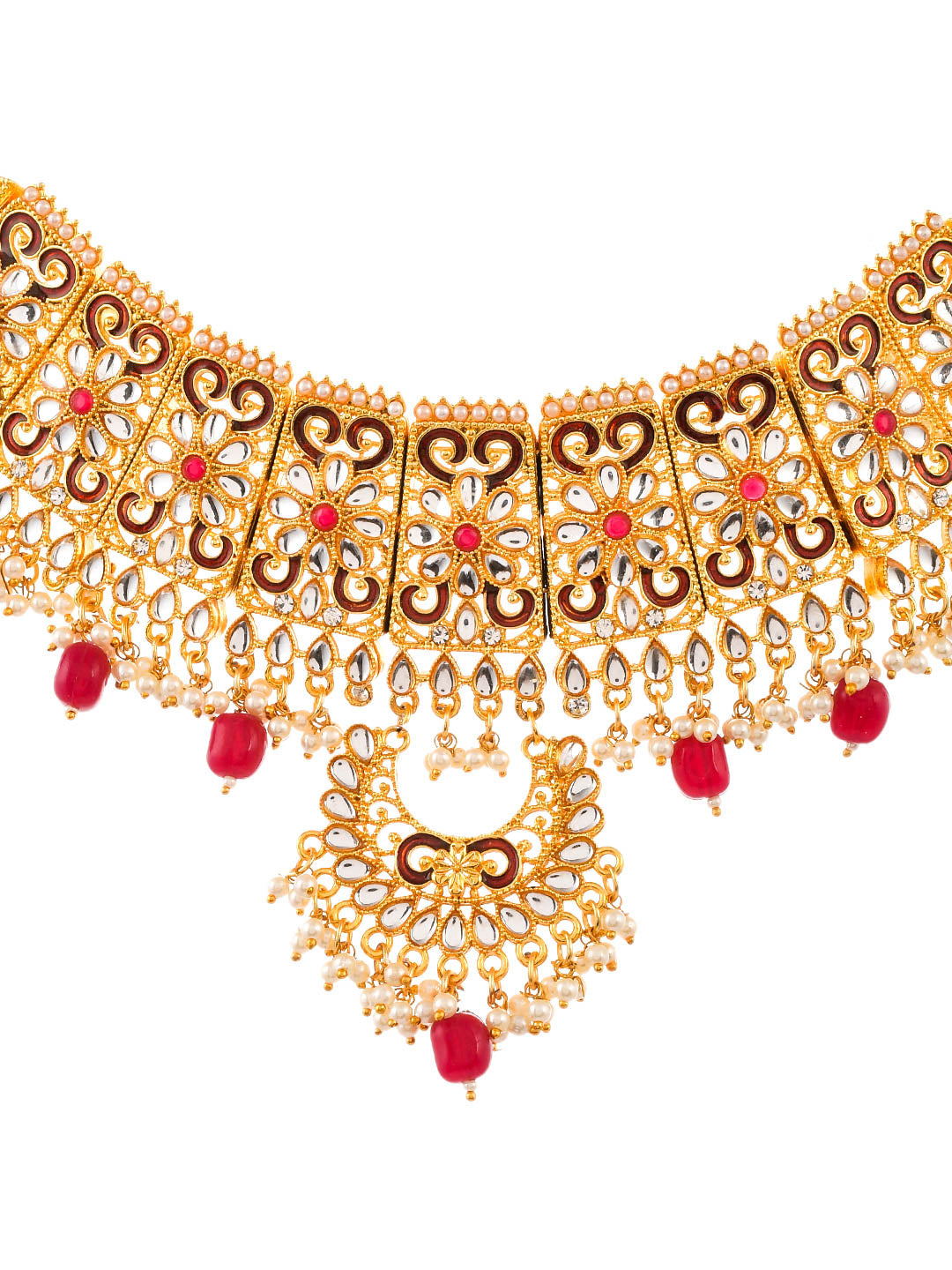 Gold plated traditional Kundan jewelelry set